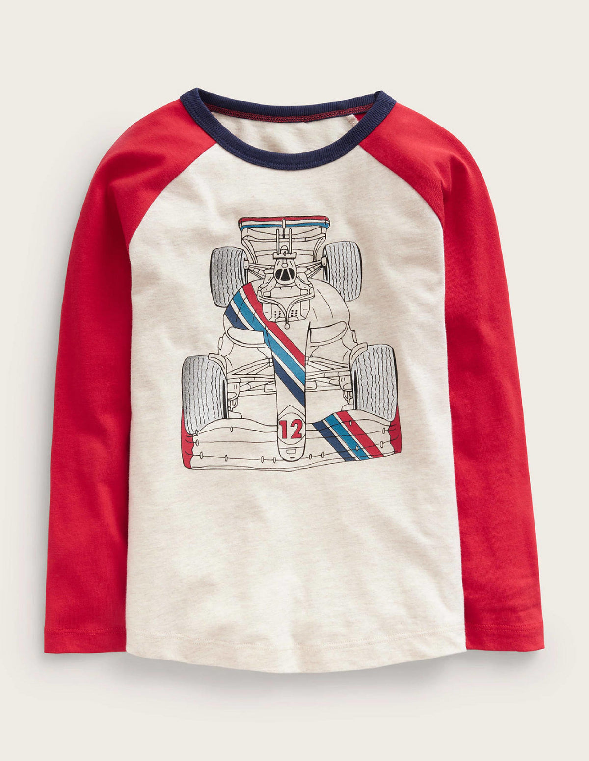 Printed Vehicle T-Shirt-Oatmeal Marl-1