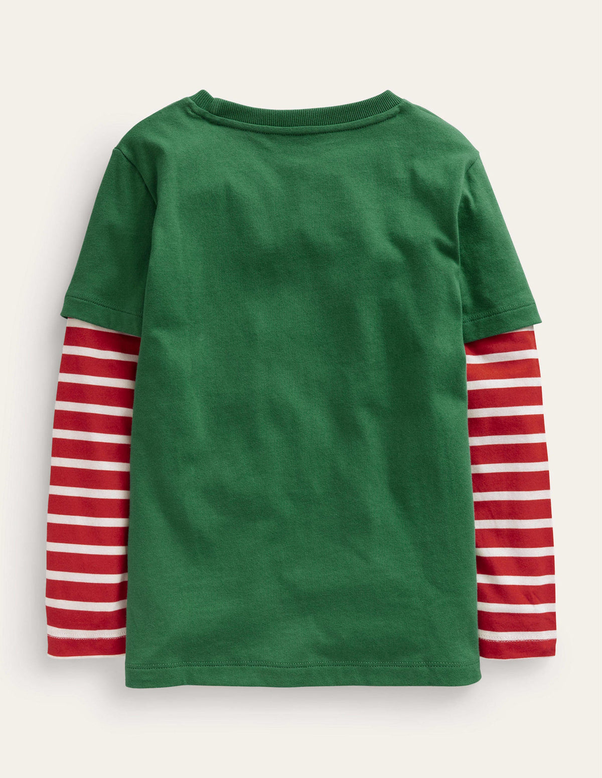 Mock Sleeve Santa T-shirt-Safari Green Santa - Image 2