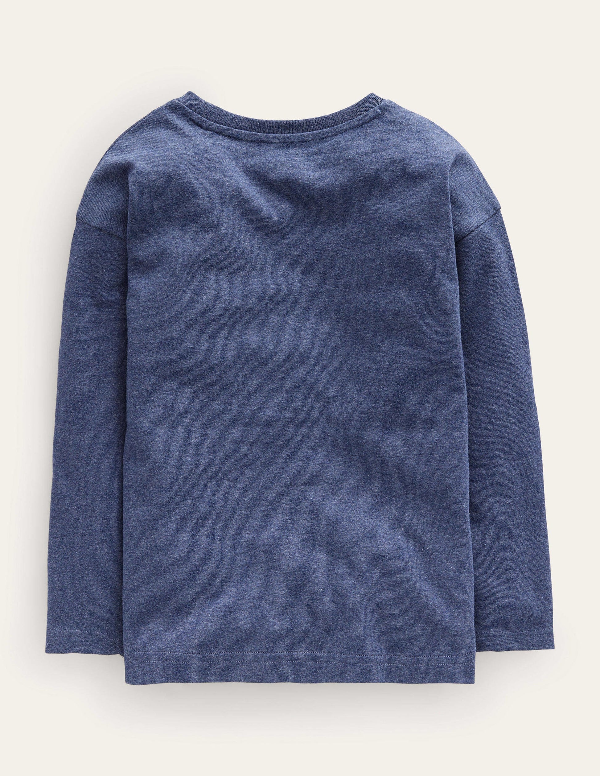 Fox Appliqué Cotton Top-College Navy Marl-2