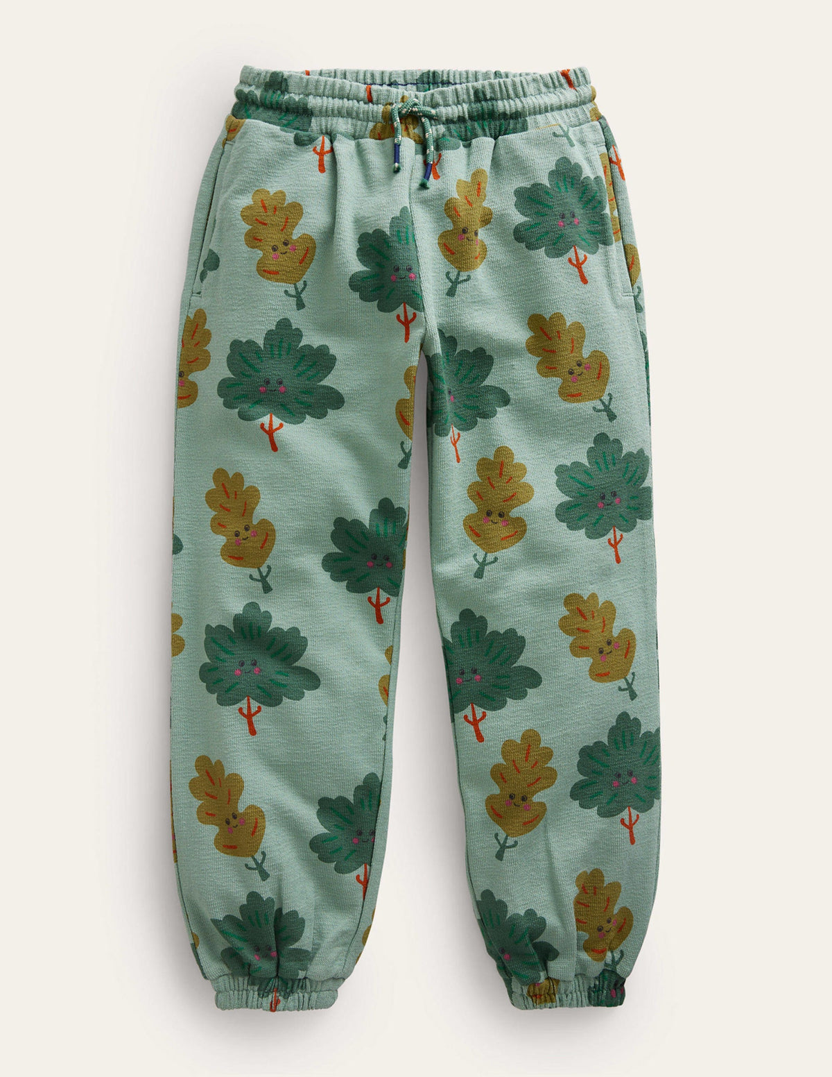 Printed Cosy Relaxed Joggers-Monster Green Trees - Image 1