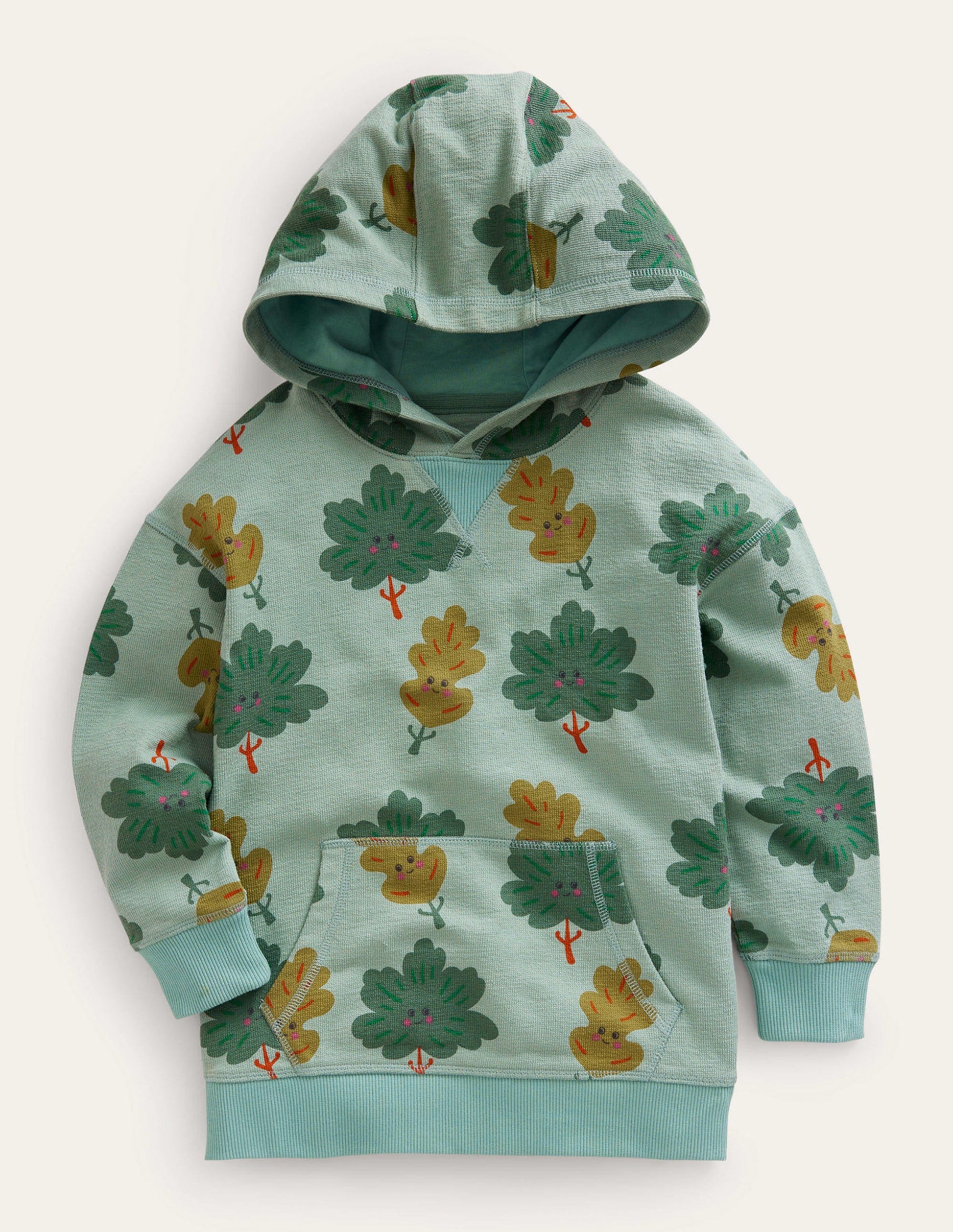 Printed Hoodie-Green Trees-1