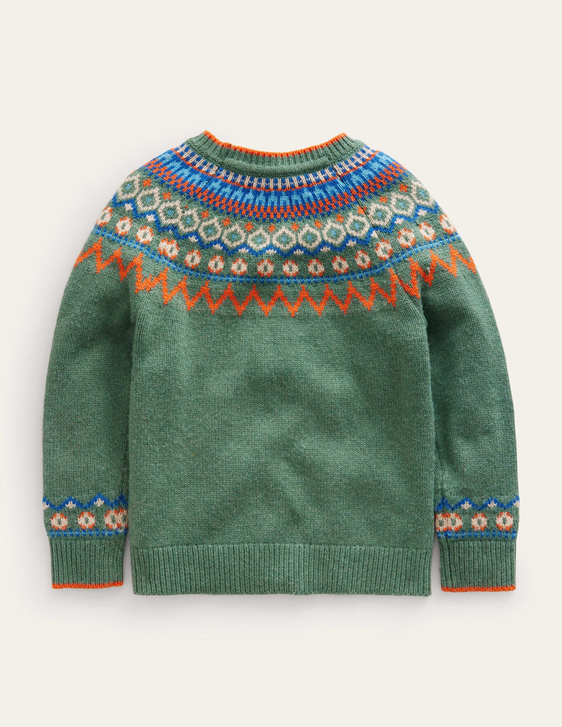 Graphic Fair Isle Sweater-Monster Green Marl-2