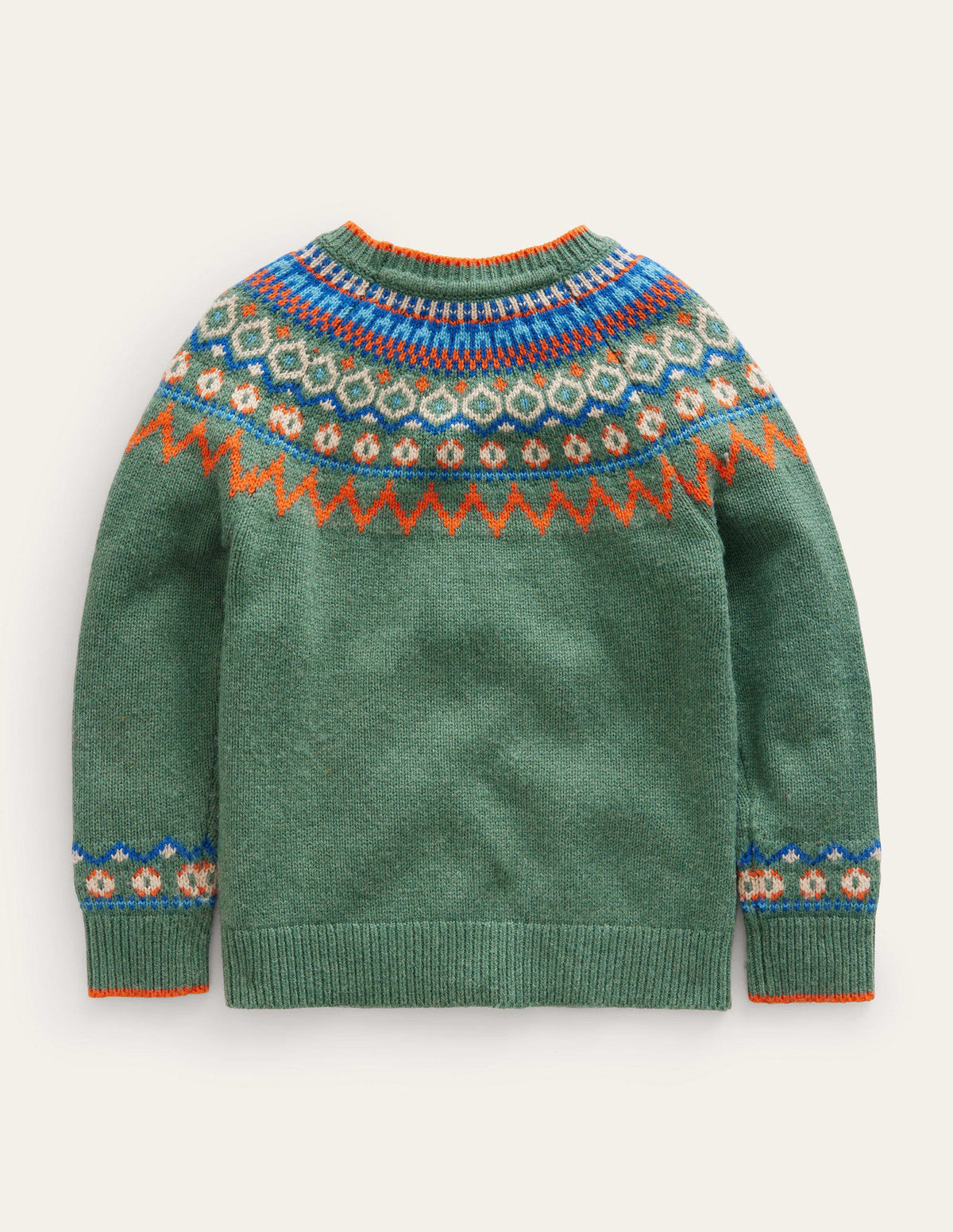 Graphic Fair Isle Sweater-Monster Green Marl - Image 2