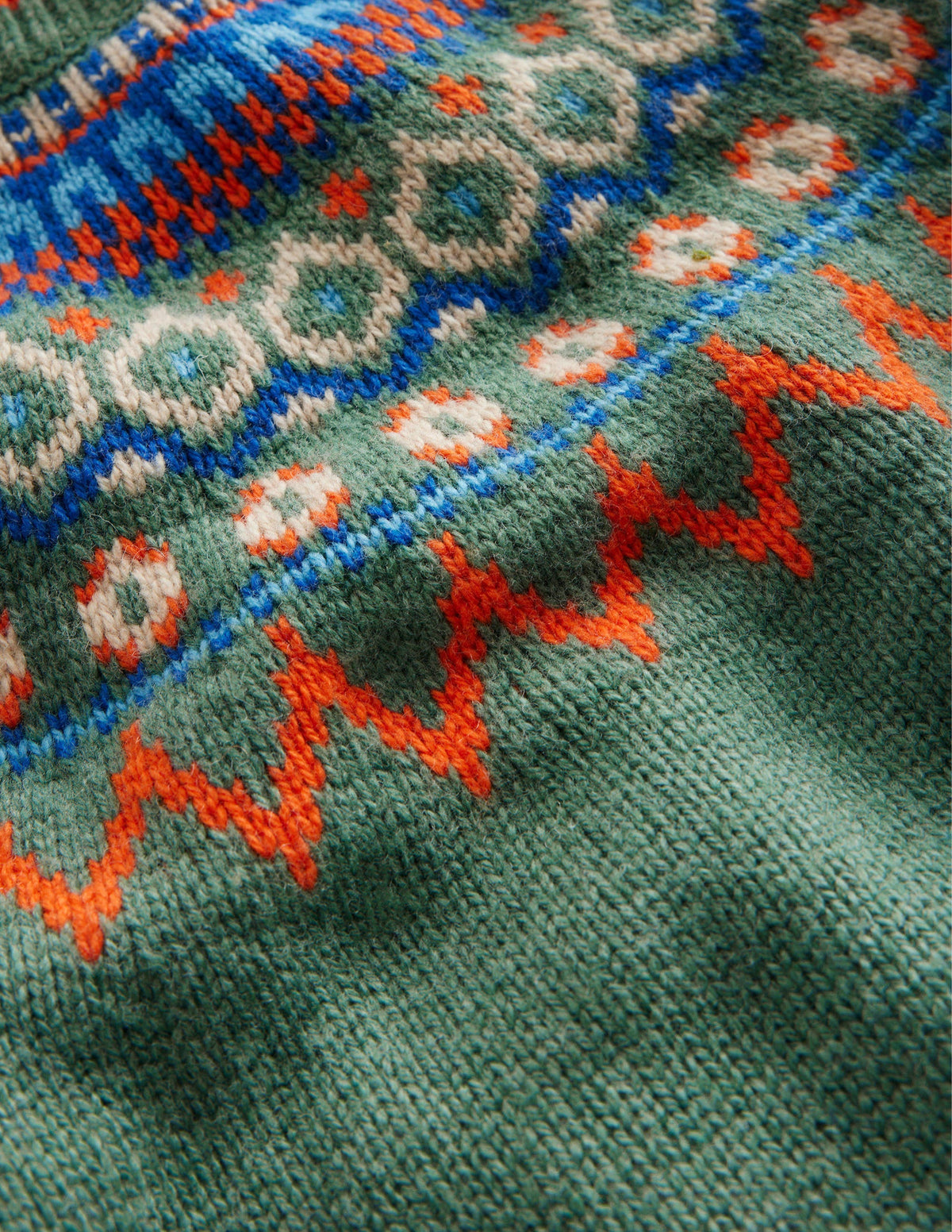 Graphic Fair Isle Sweater-Monster Green Marl-3