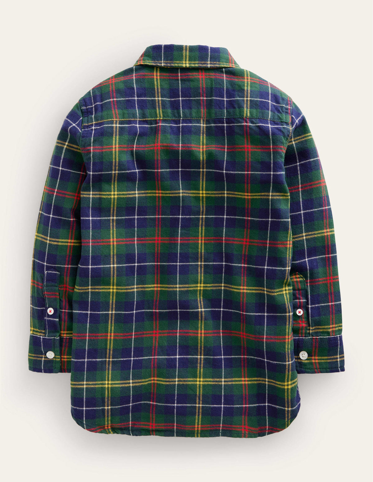 Brushed Flannel Shirt-Green / Navy / Yellow Check - Image 2