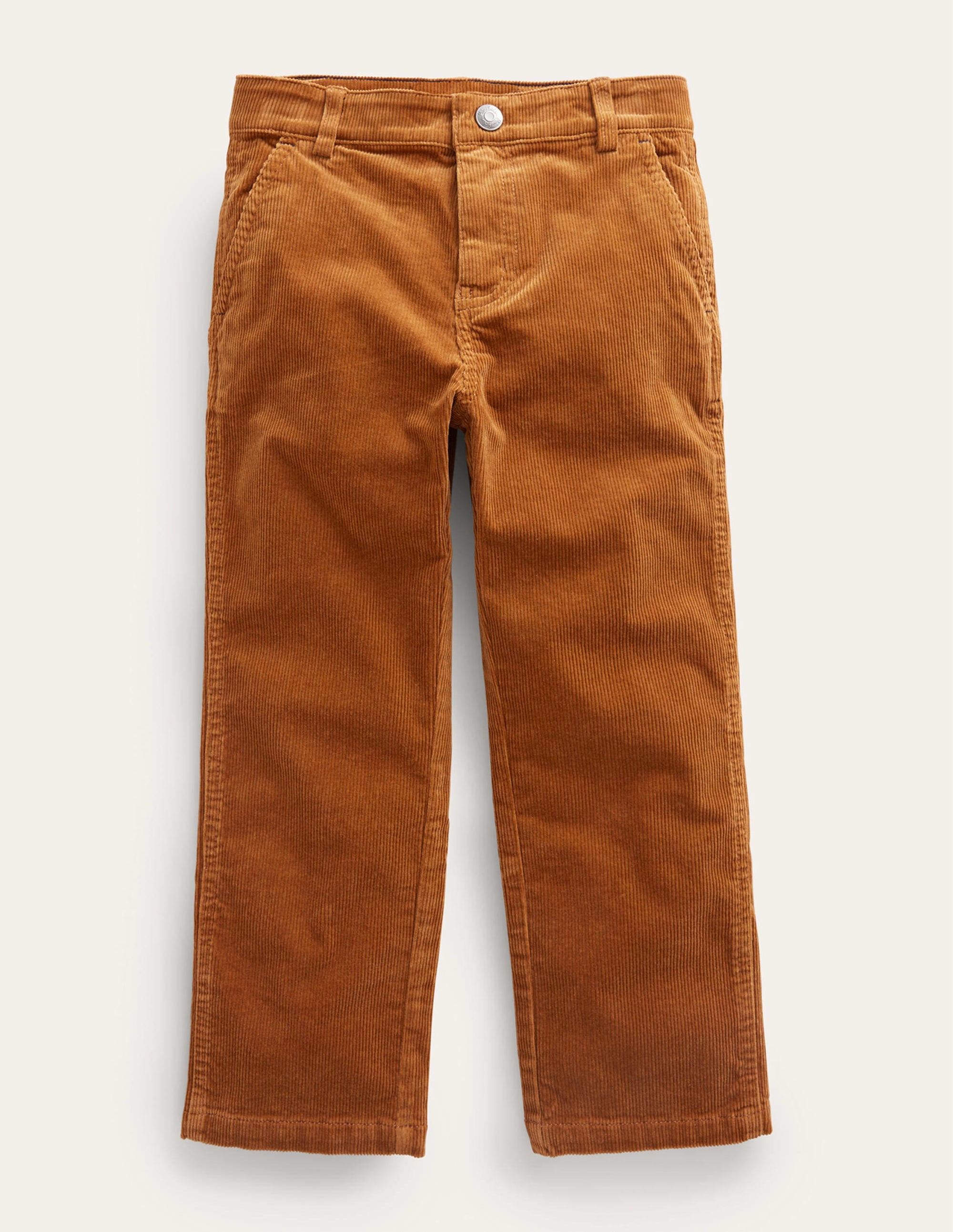 Straight Leg Cord Pants-Butterscotch Brown - Image 1