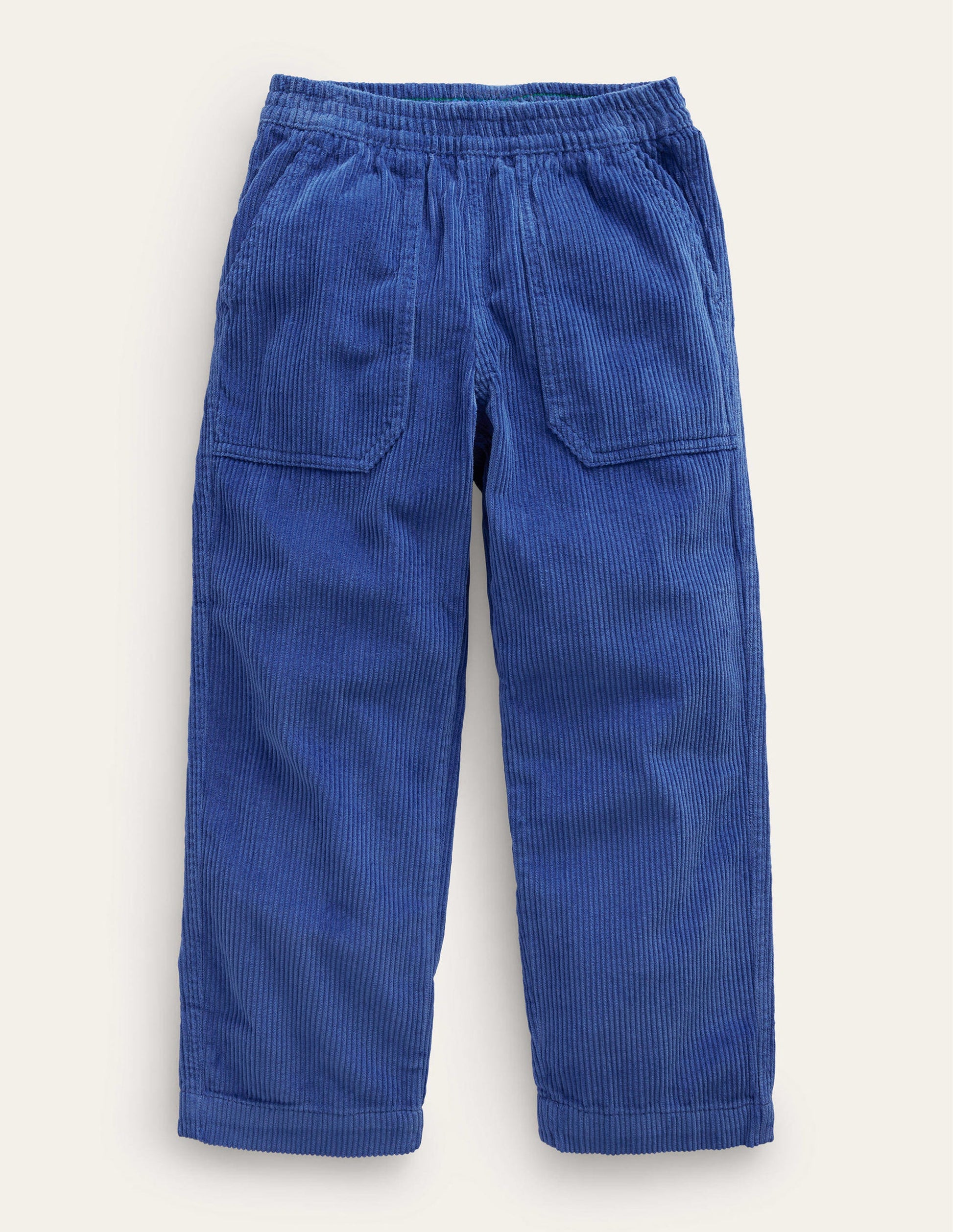 Chunky Pull-on Cord Pants-Delft Blue-1
