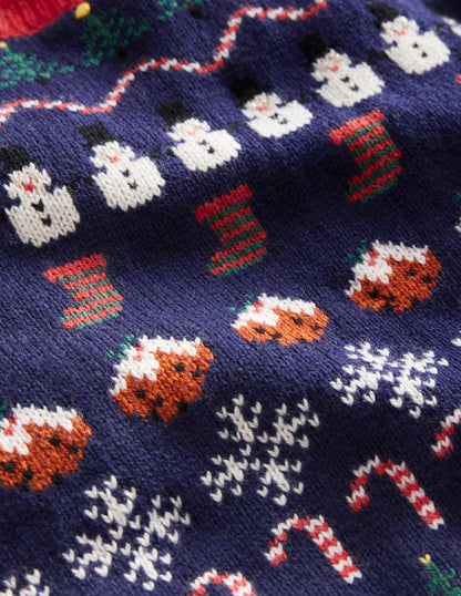 All Over Christmas Fair Isle-College Navy-3