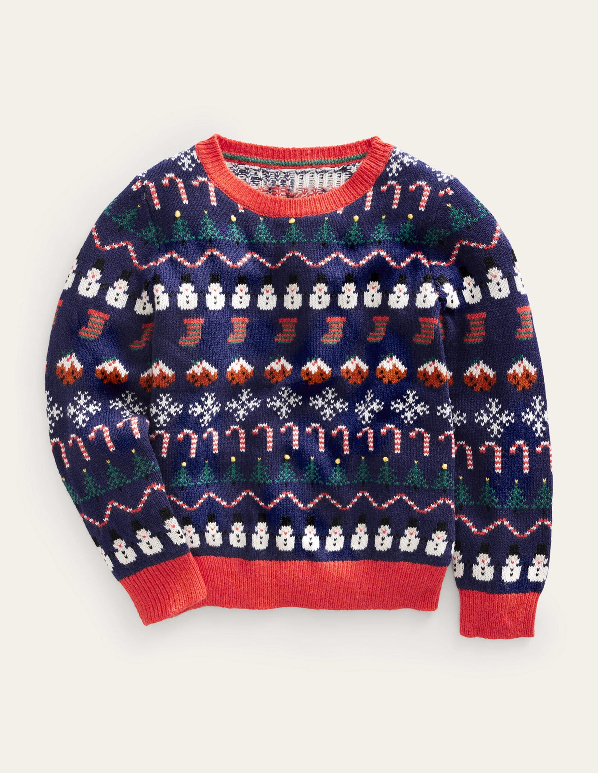 All Over Christmas Fair Isle-College Navy - Image 1