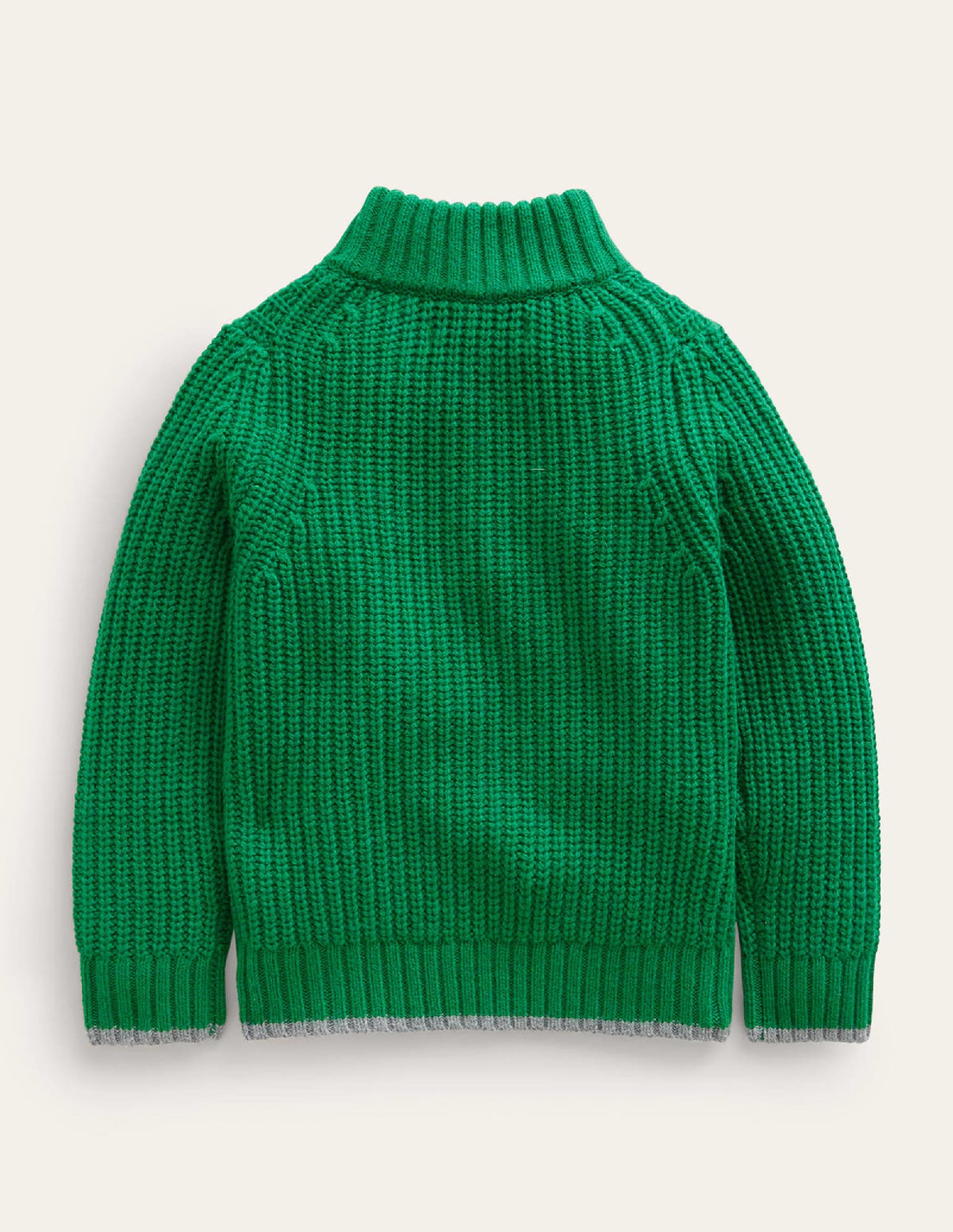 Chunky Half Zip Sweater-Deep Green - Image 2