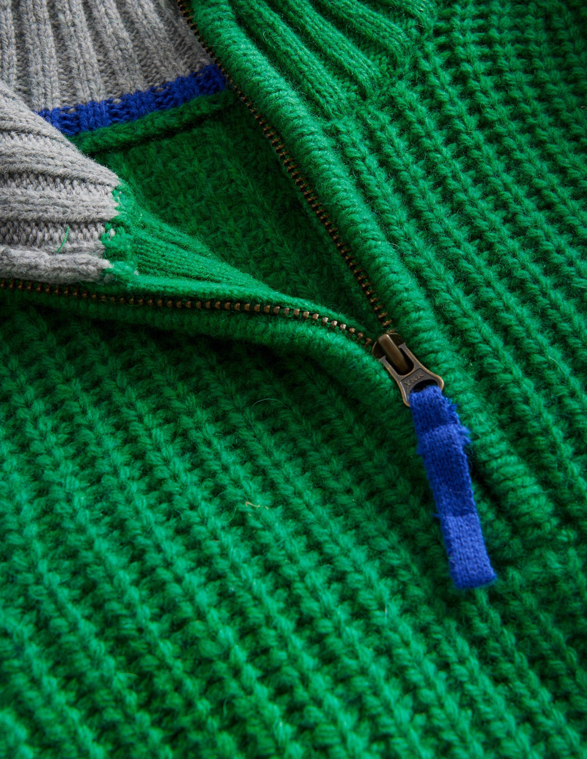 Chunky Half Zip Sweater-Deep Green - Image 3