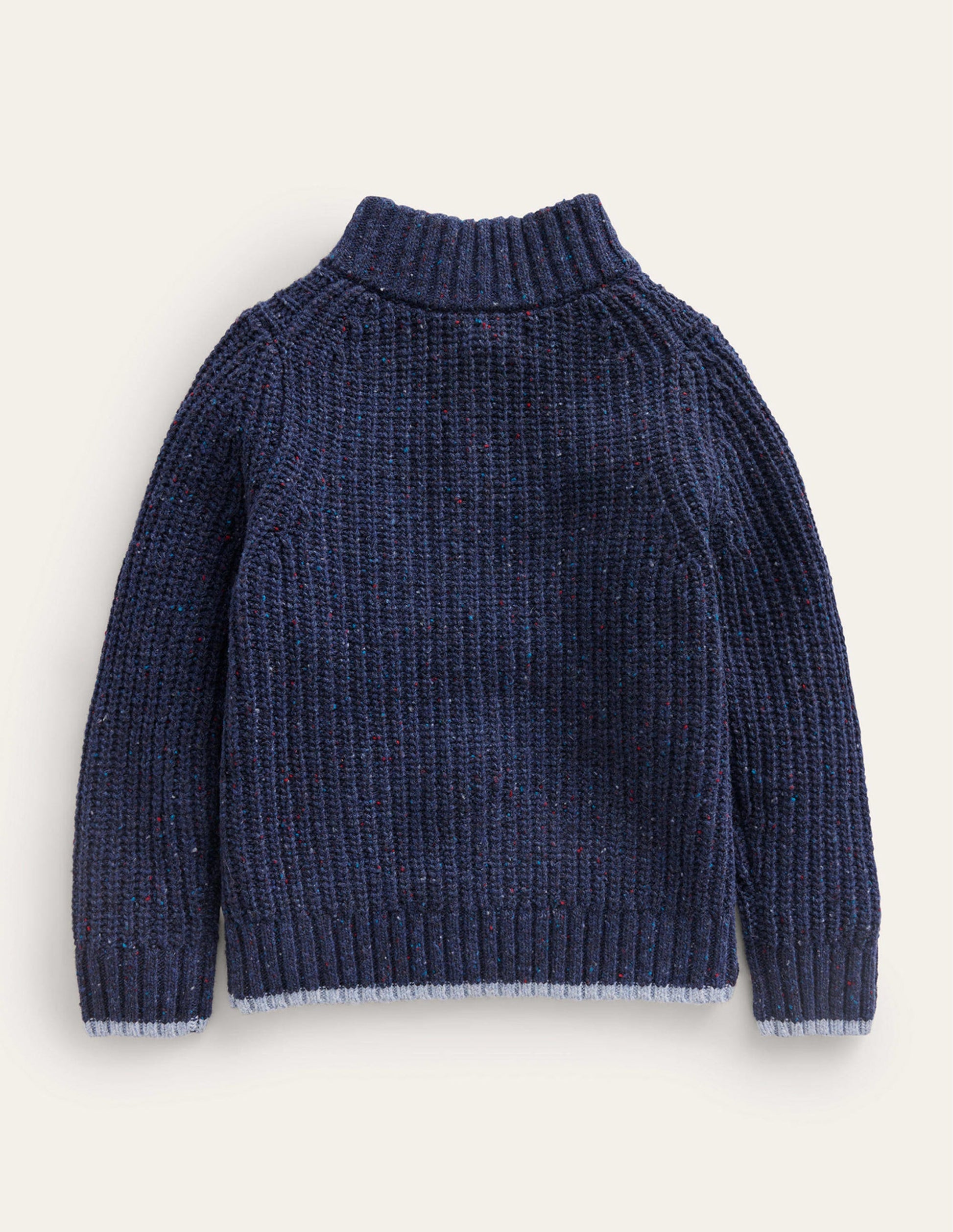 Chunky Half Zip Sweater-Navy Neps-2