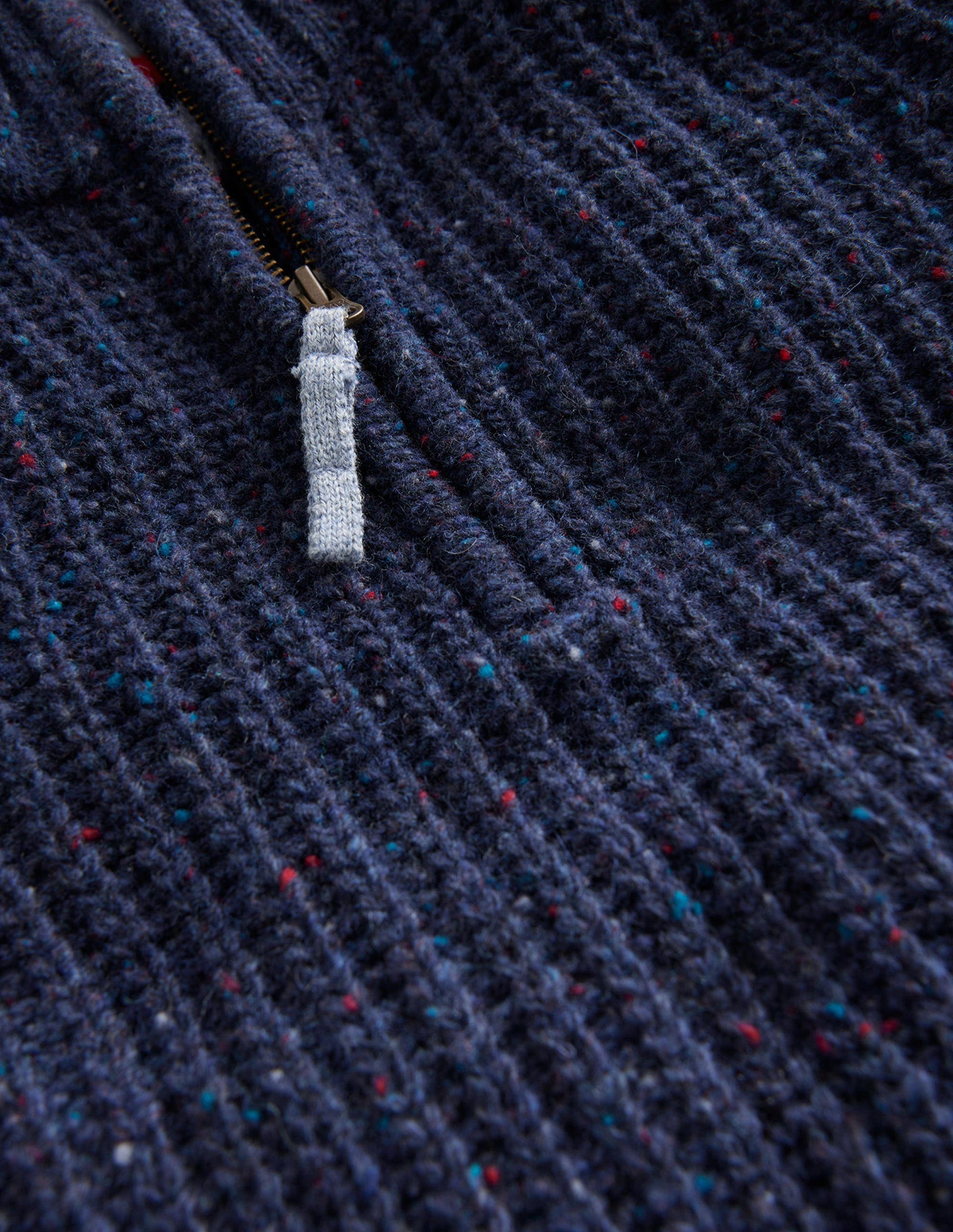 Chunky Half Zip Sweater-Navy Neps-3