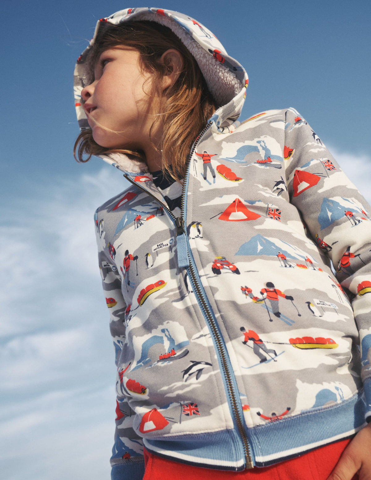 Shaggy-Lined Printed Hoodie-Grey Arctic Explorer-4