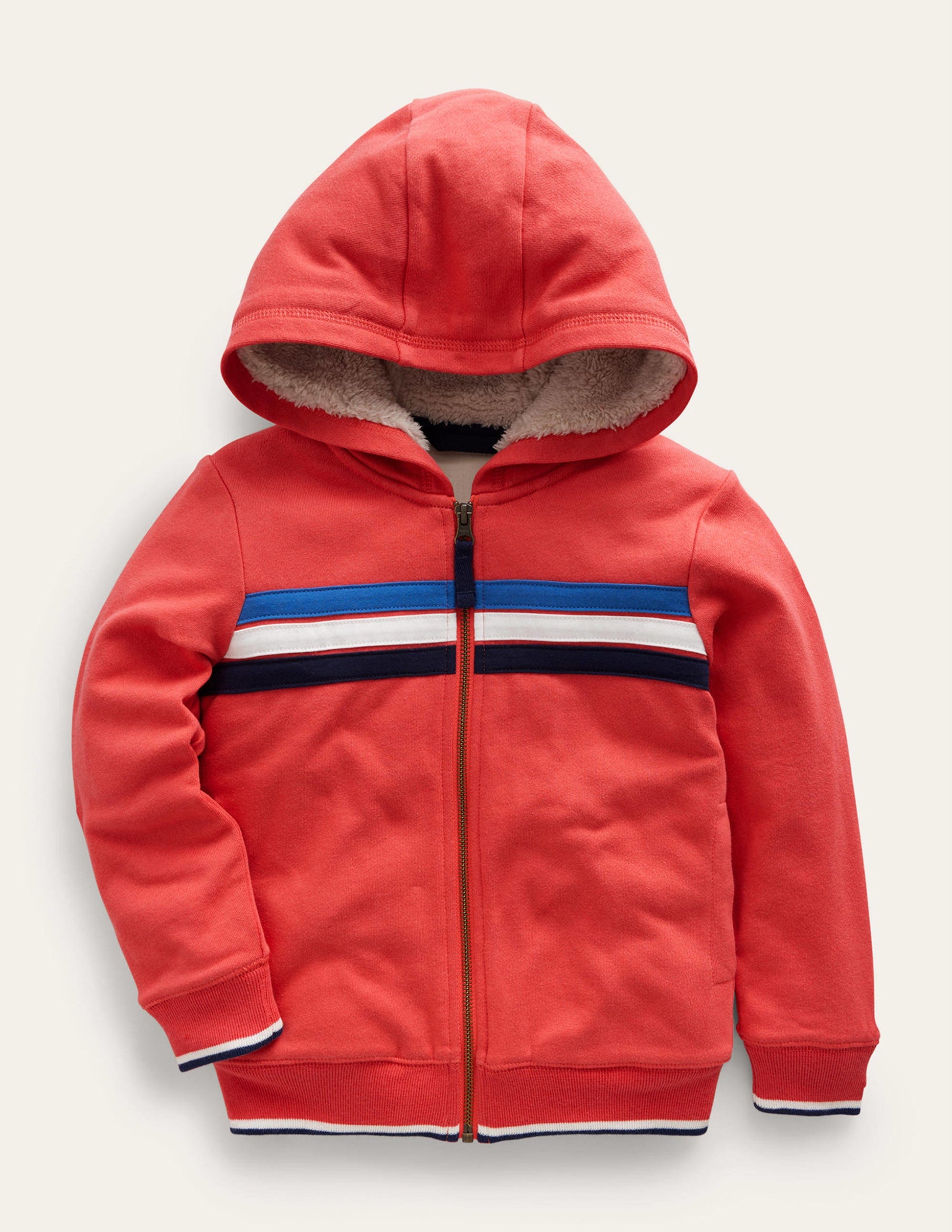 Shaggy-Lined Printed Hoodie-Jam-1