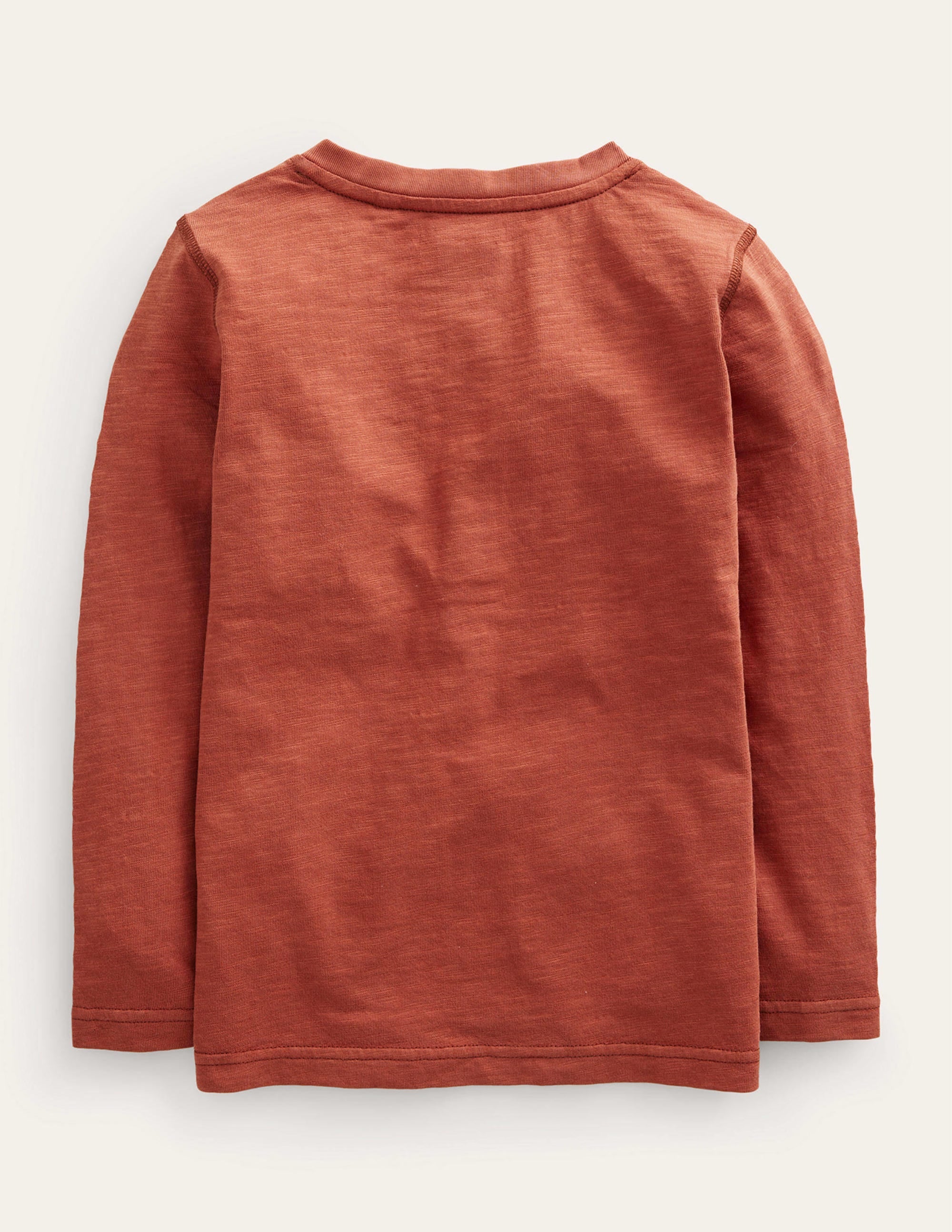 Long Sleeve Henley T-shirt-Red - Image 2