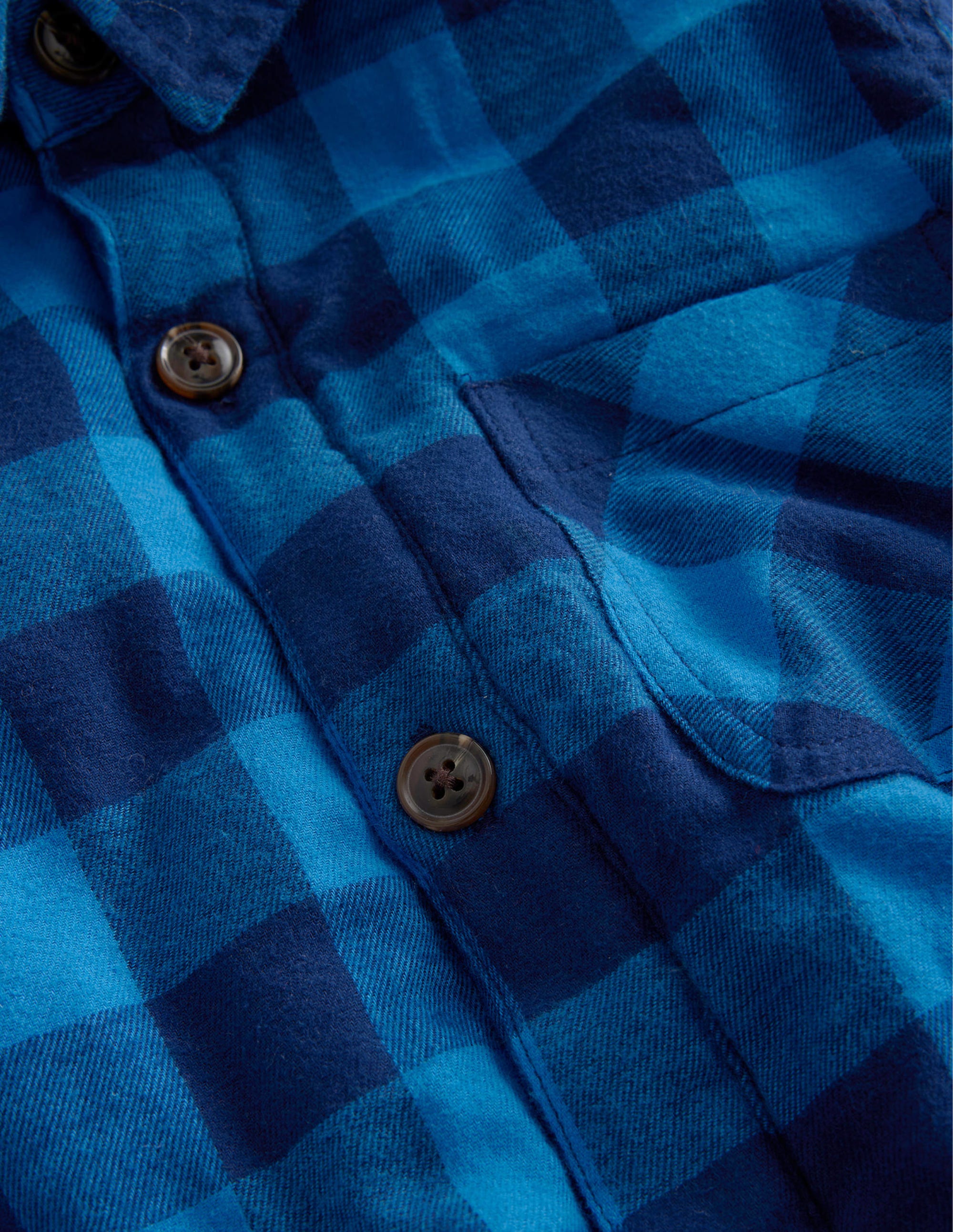 Hooded Borg Lined Jacket-Navy / Blue Gingham - Image 3