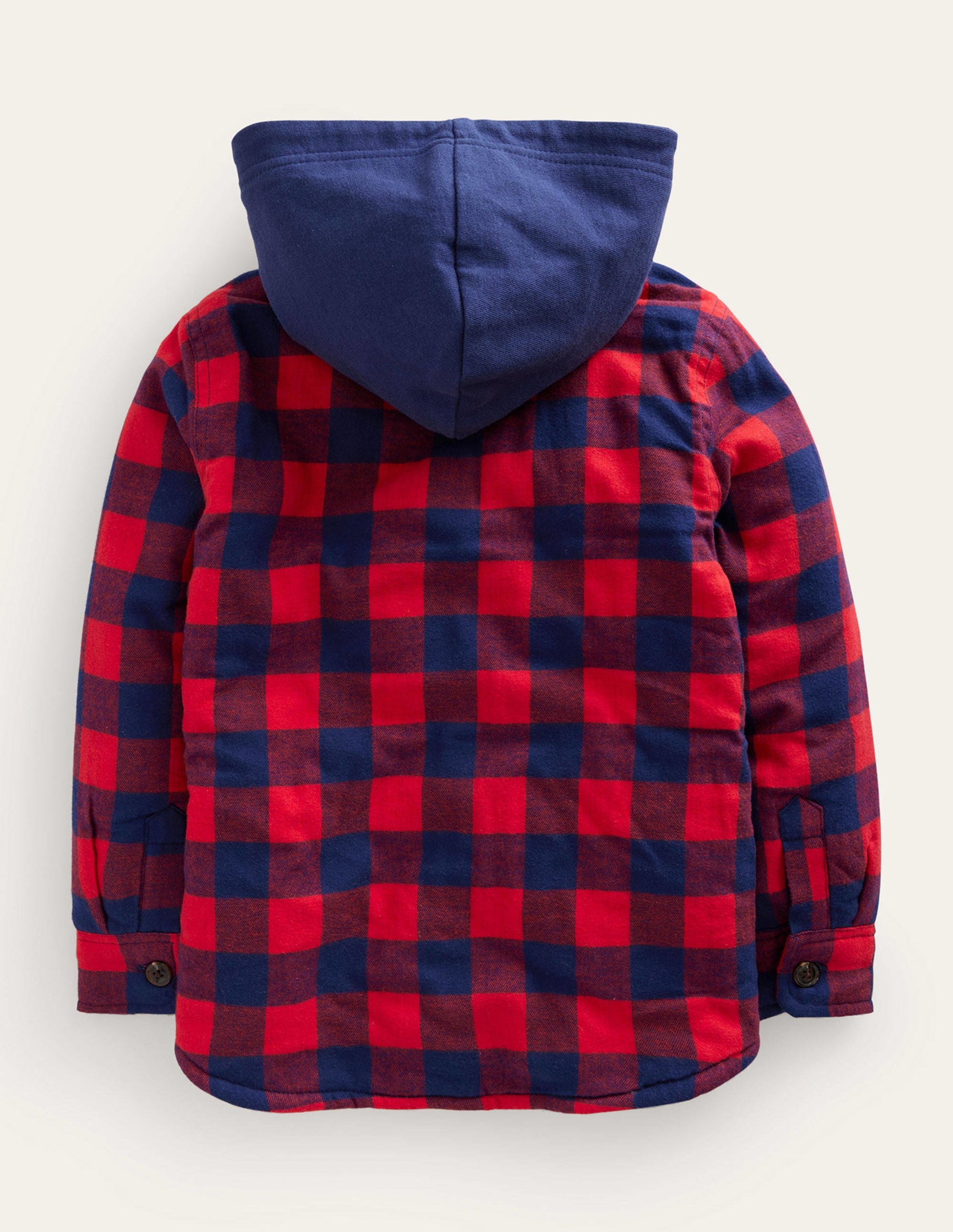Hooded Borg Lined Jacket-Red / Blue Gingham-2