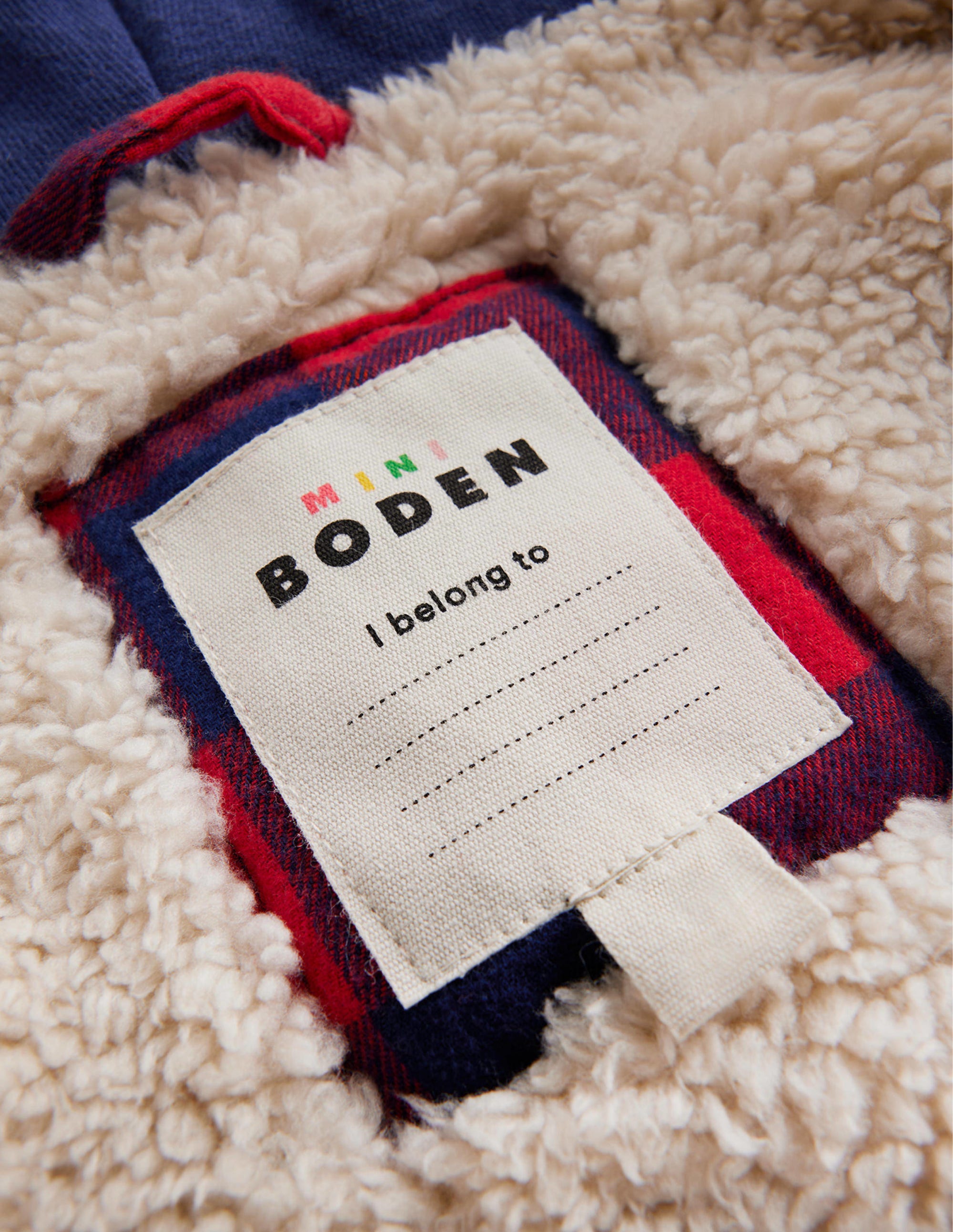 Hooded Borg Lined Jacket-Red / Blue Gingham - Image 4