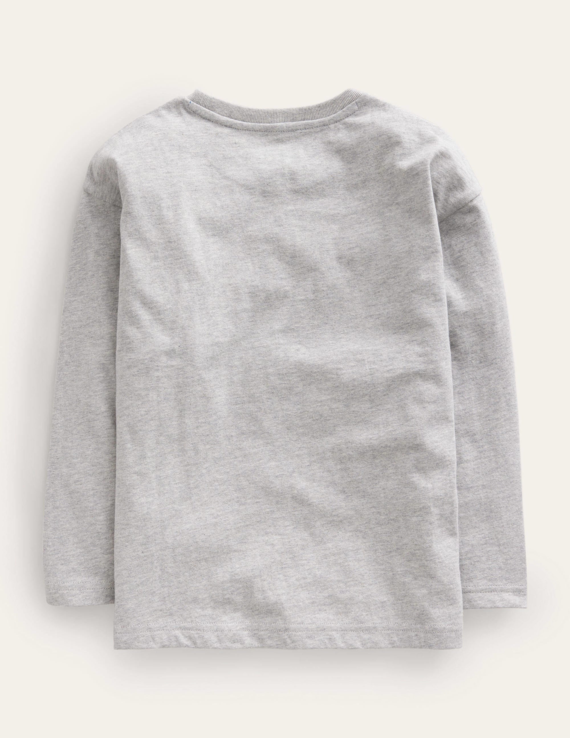 Feather Superstitch T-shirt-Grey Marl - Image 2