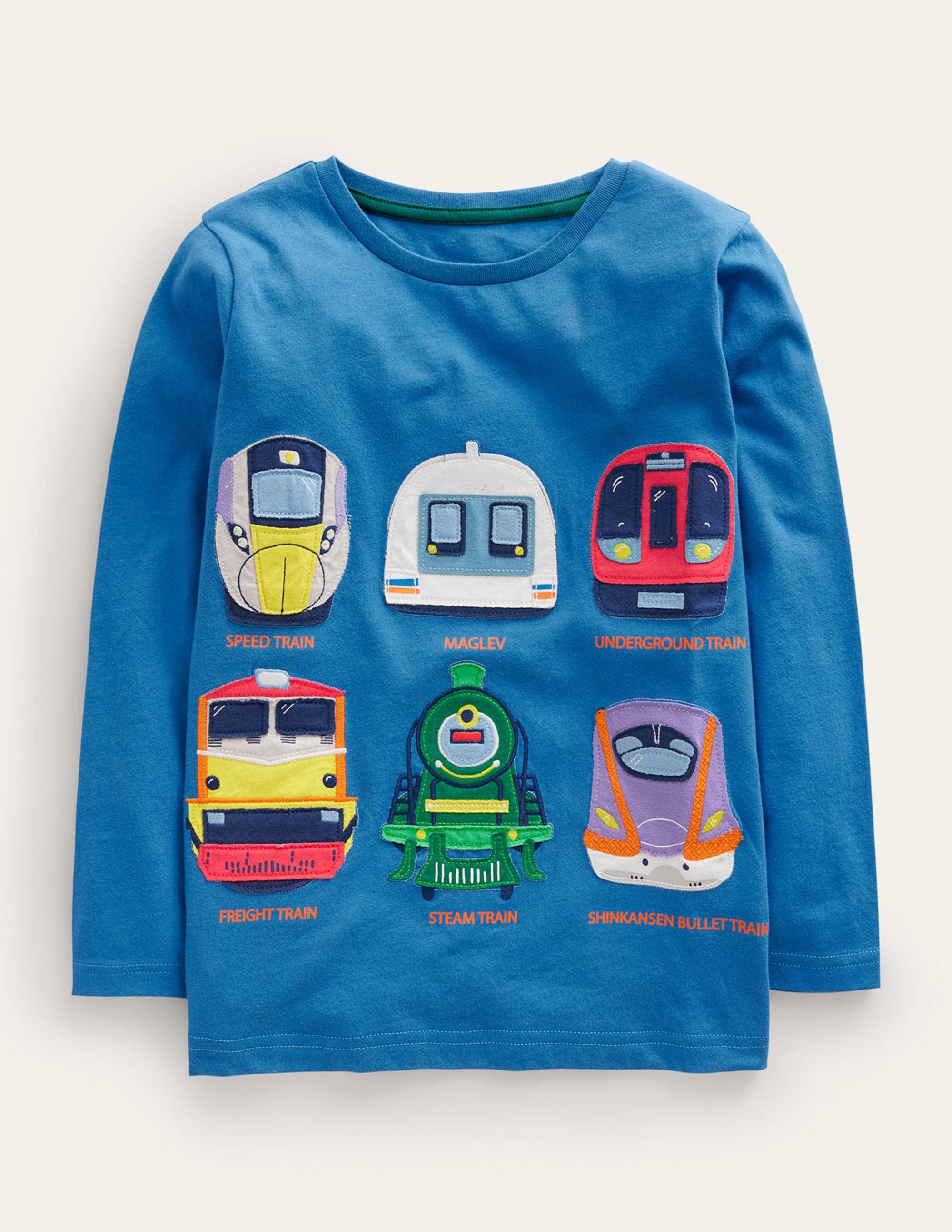 Speed Train Printed T-shirt-Egyptian Blue Trains - Image 1