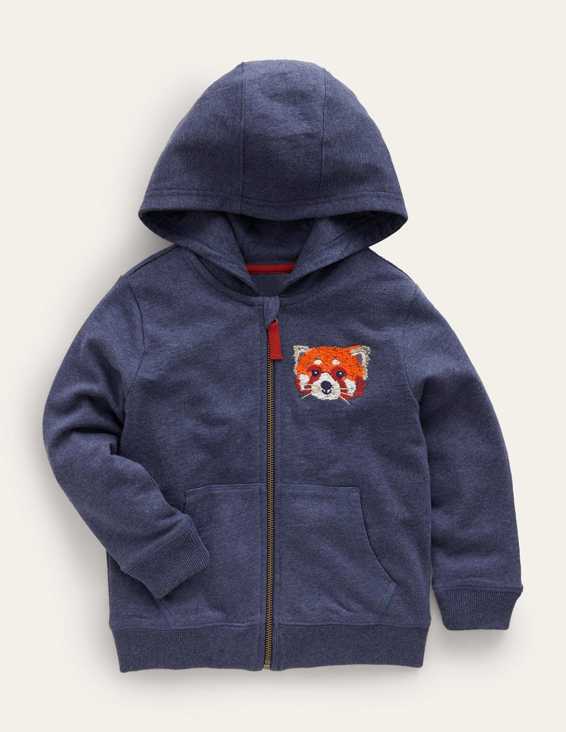 Animal Zip-Through Hoodie-Blue Marl Panda-1