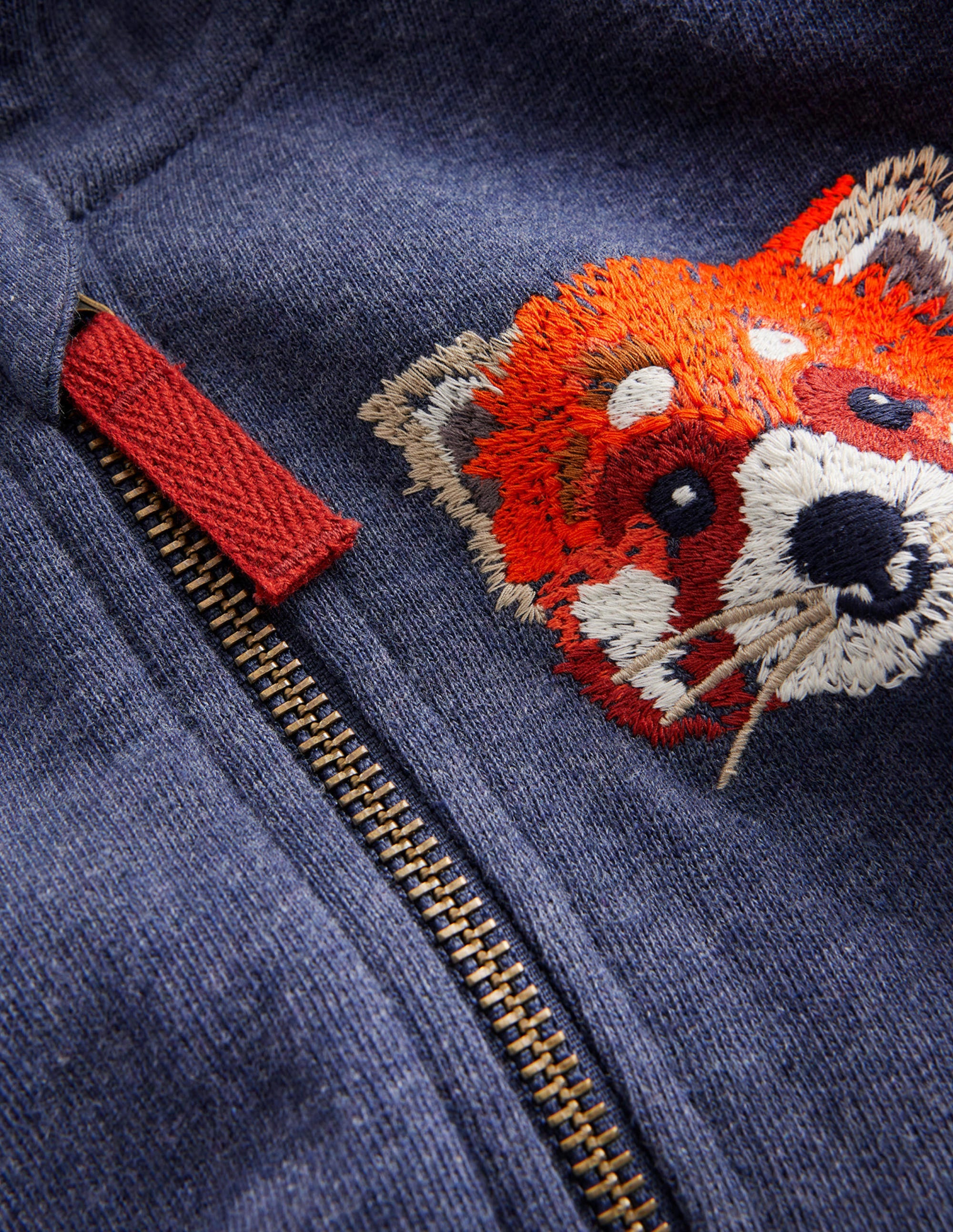 Animal Zip-Through Hoodie-Blue Marl Panda - Image 3