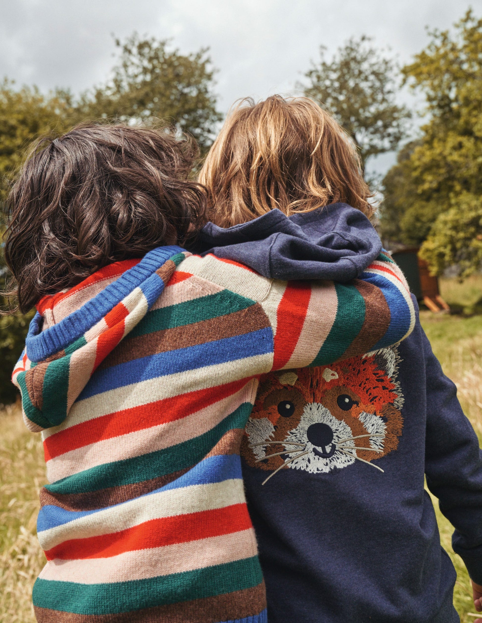 Animal Zip-Through Hoodie-Blue Marl Panda-5