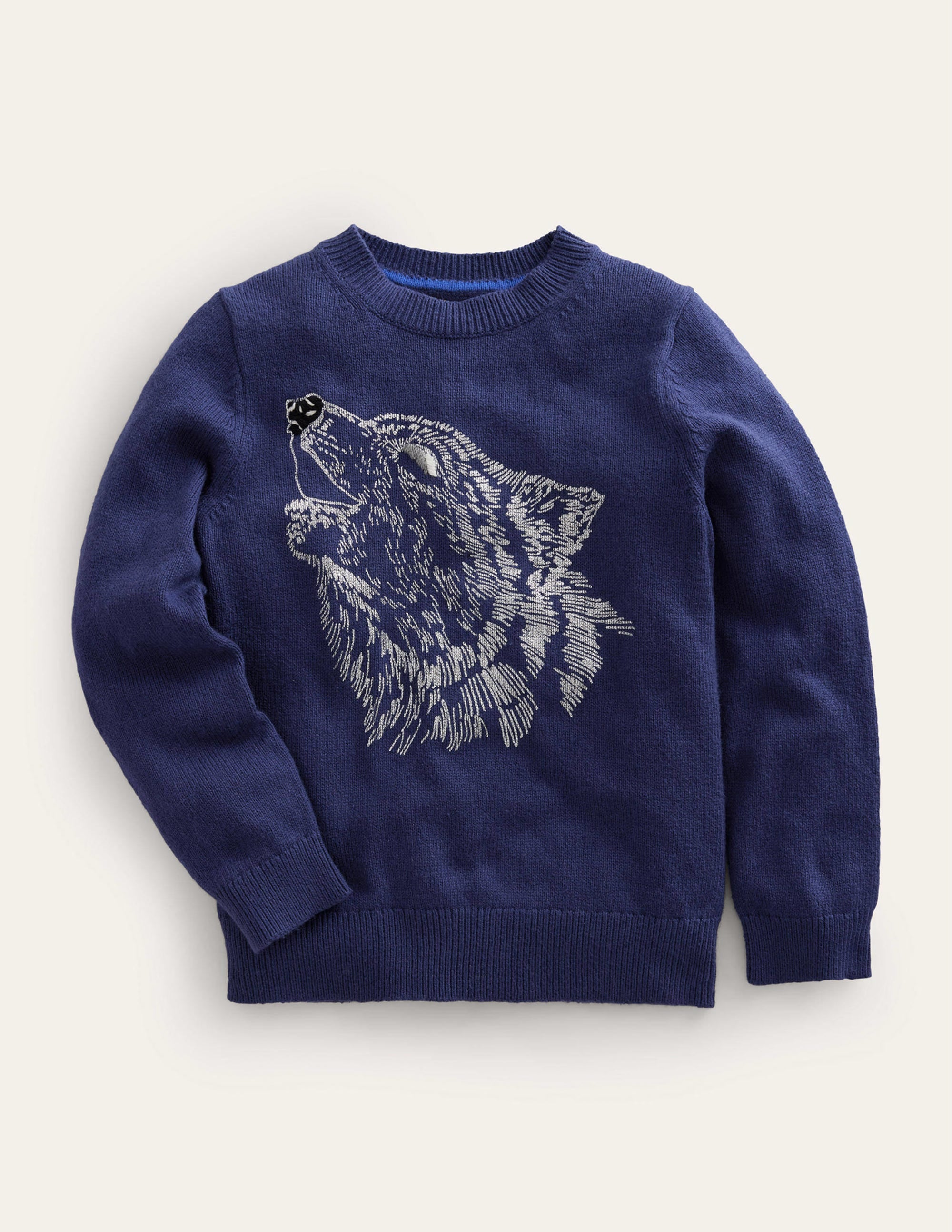 Fun Cosy Sweater-French Navy Wolf - Image 1