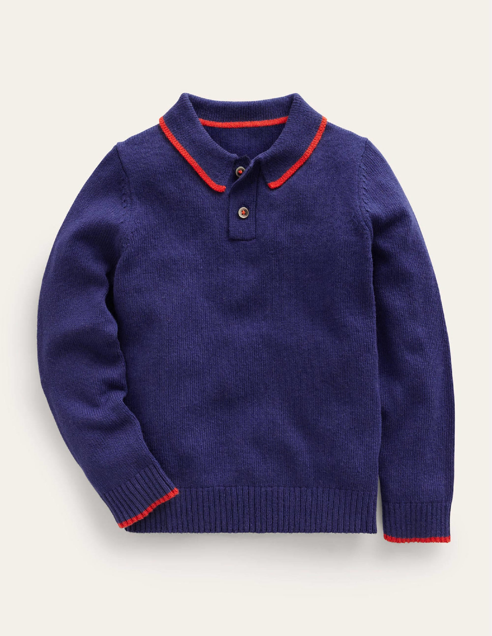 Collared Knit Top-French Navy - Image 1