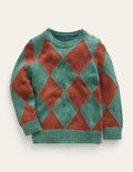 Argyle Sweater-Green Smoke