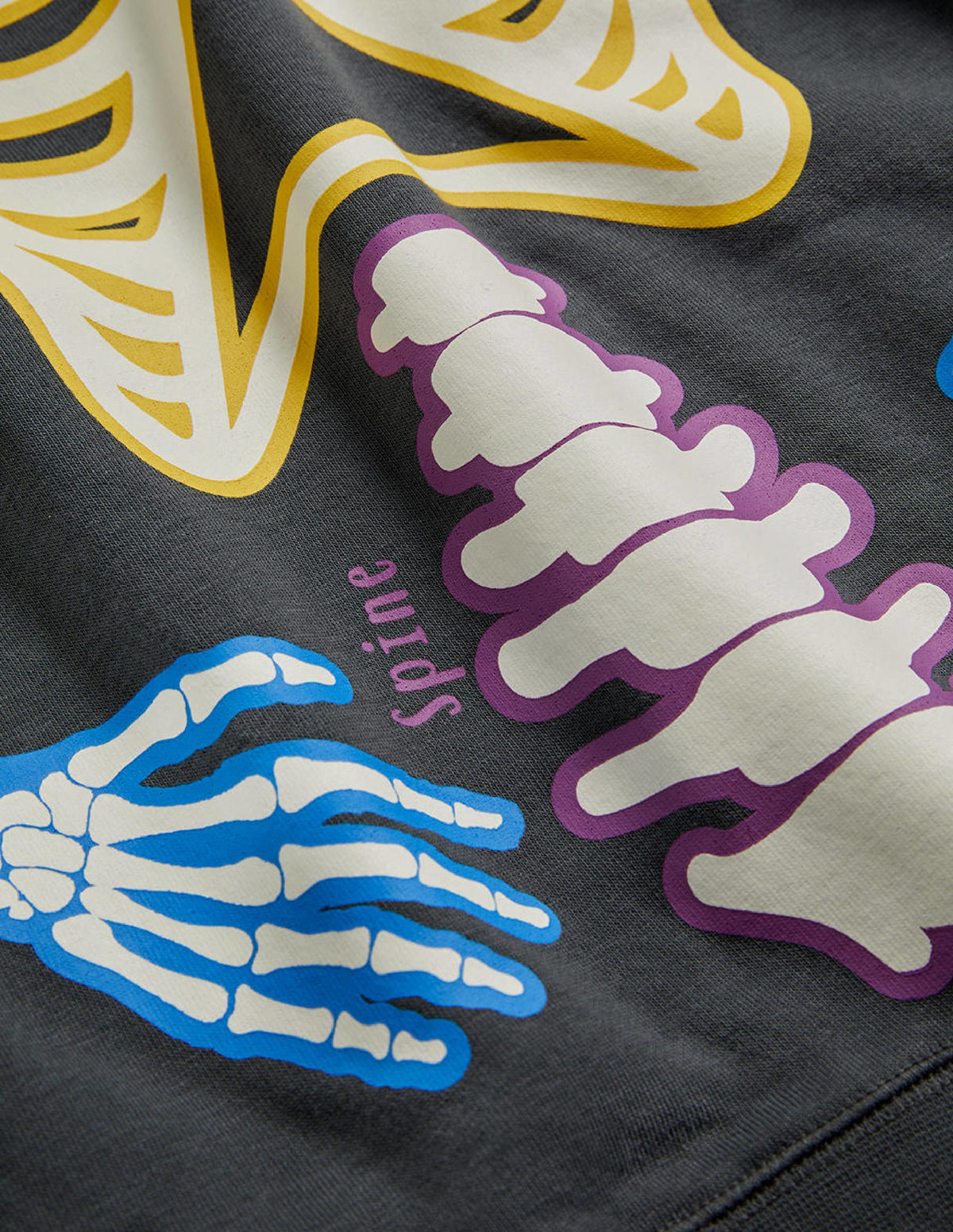 Halloween Glow Skeleton Hoodie-Smoke Grey Glowing Skeleton - Image 3