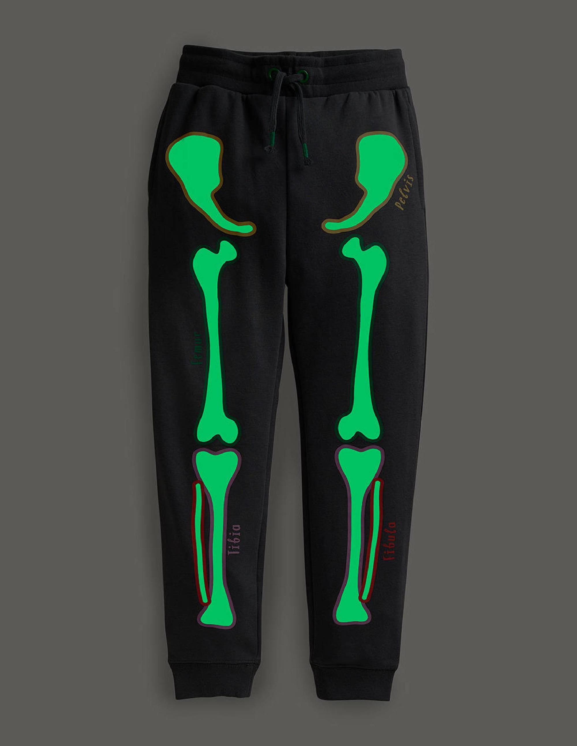 Halloween Skeleton Joggers-Smoke Grey Skelton - Image 4