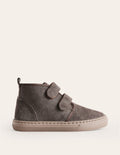 Suede Strap Boots-Grey