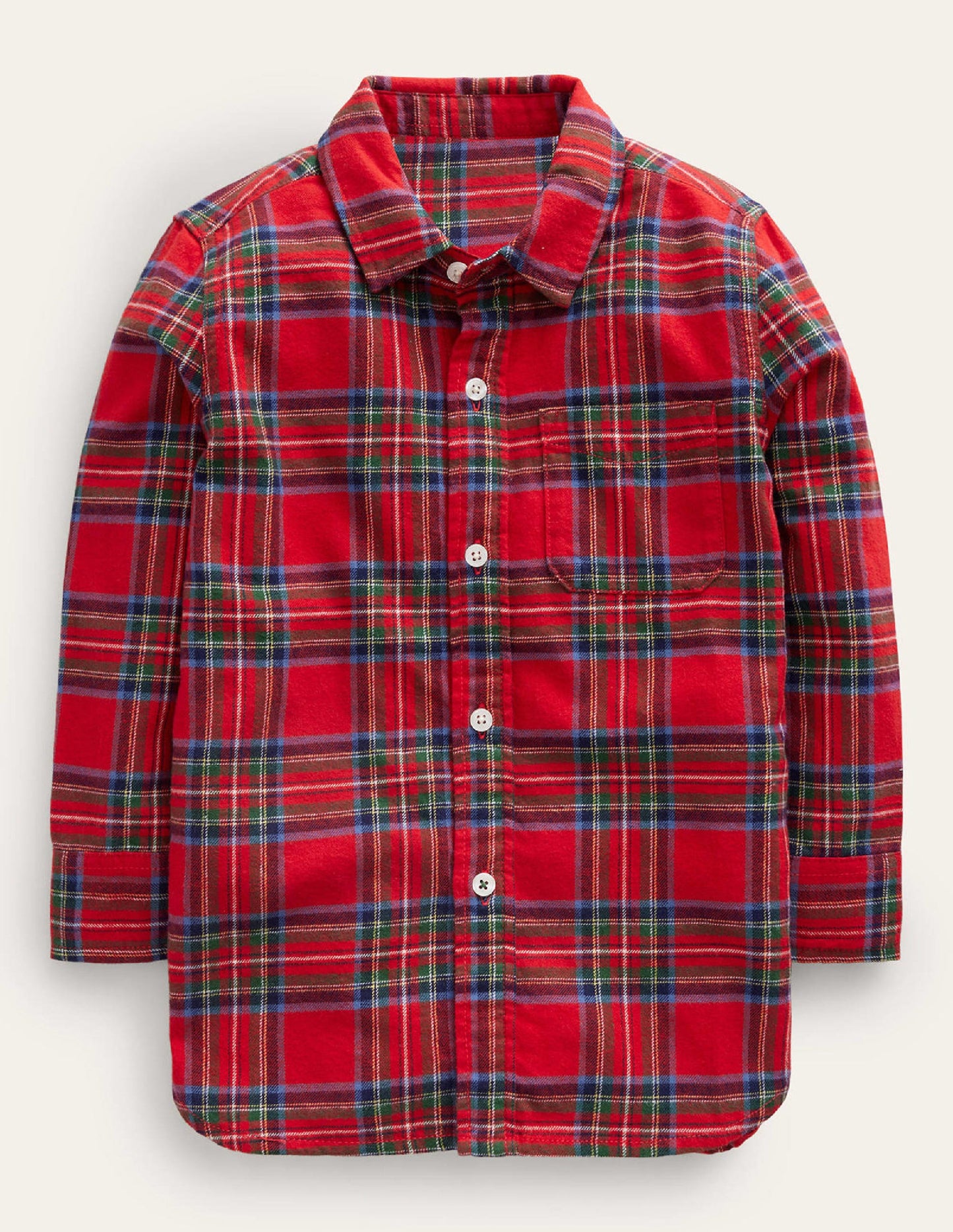 Brushed Flannel Shirt-Red / Blue Check