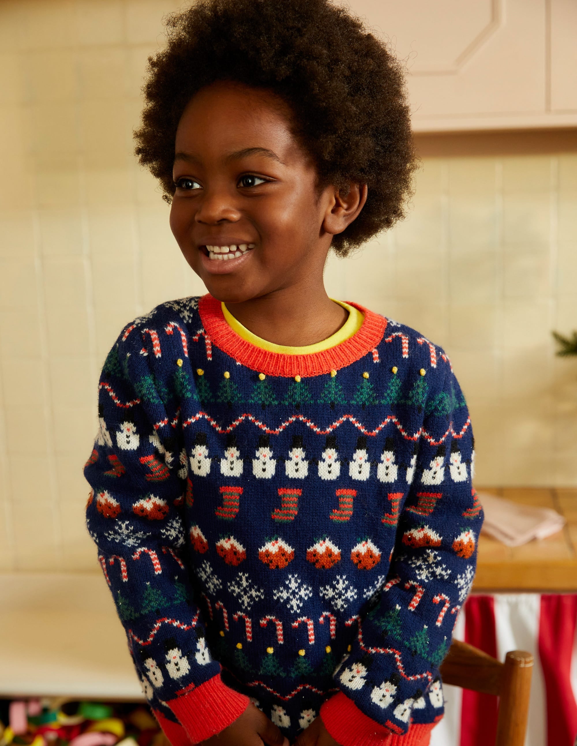 All Over Christmas Fair Isle-College Navy - Image 4