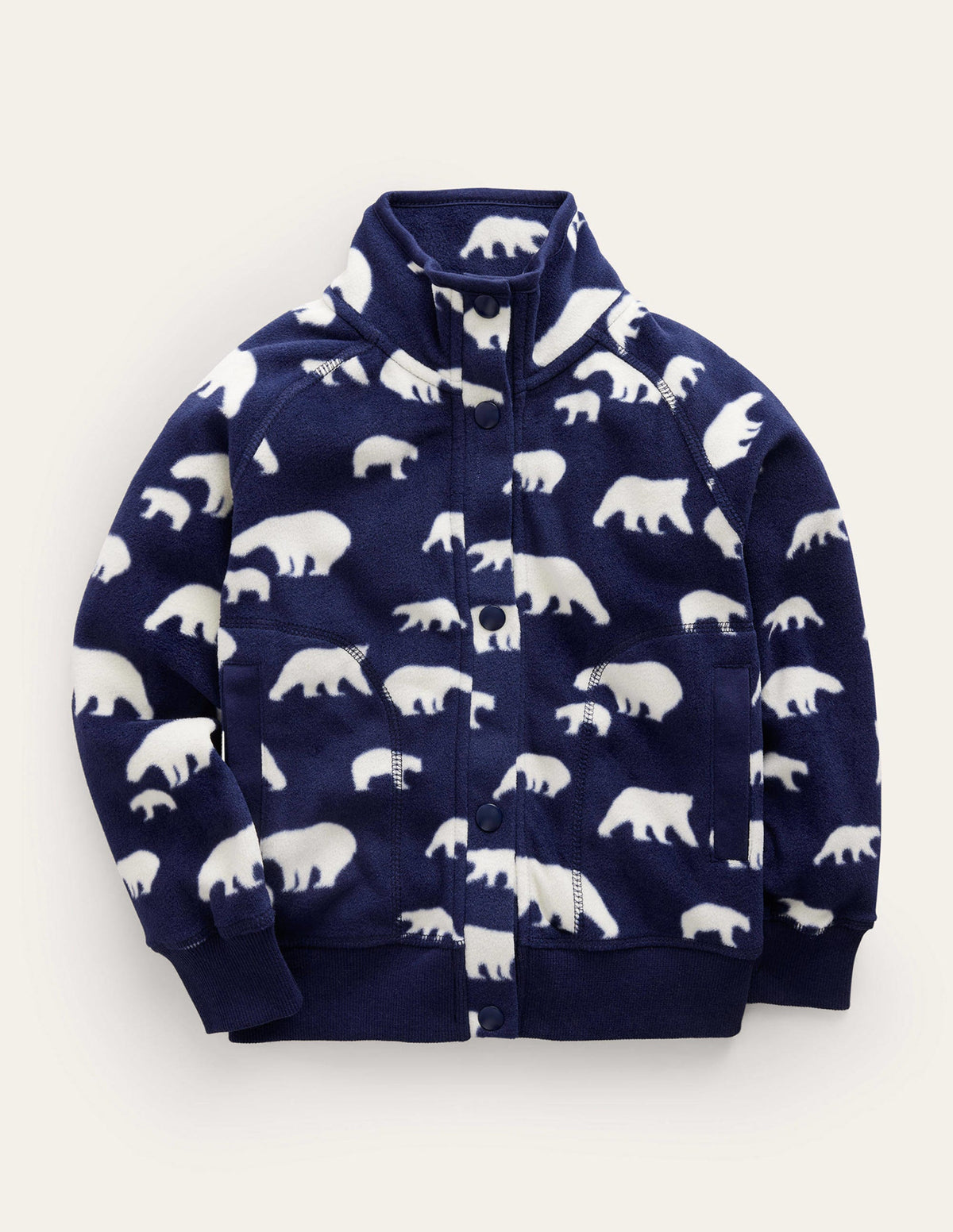 Cosy Fleece-Navy Polar Bears - Image 1