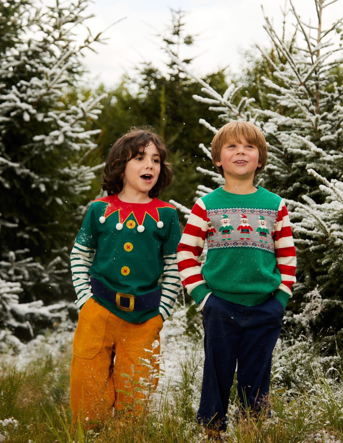 Elf Applique T-shirt-Forest Green-4