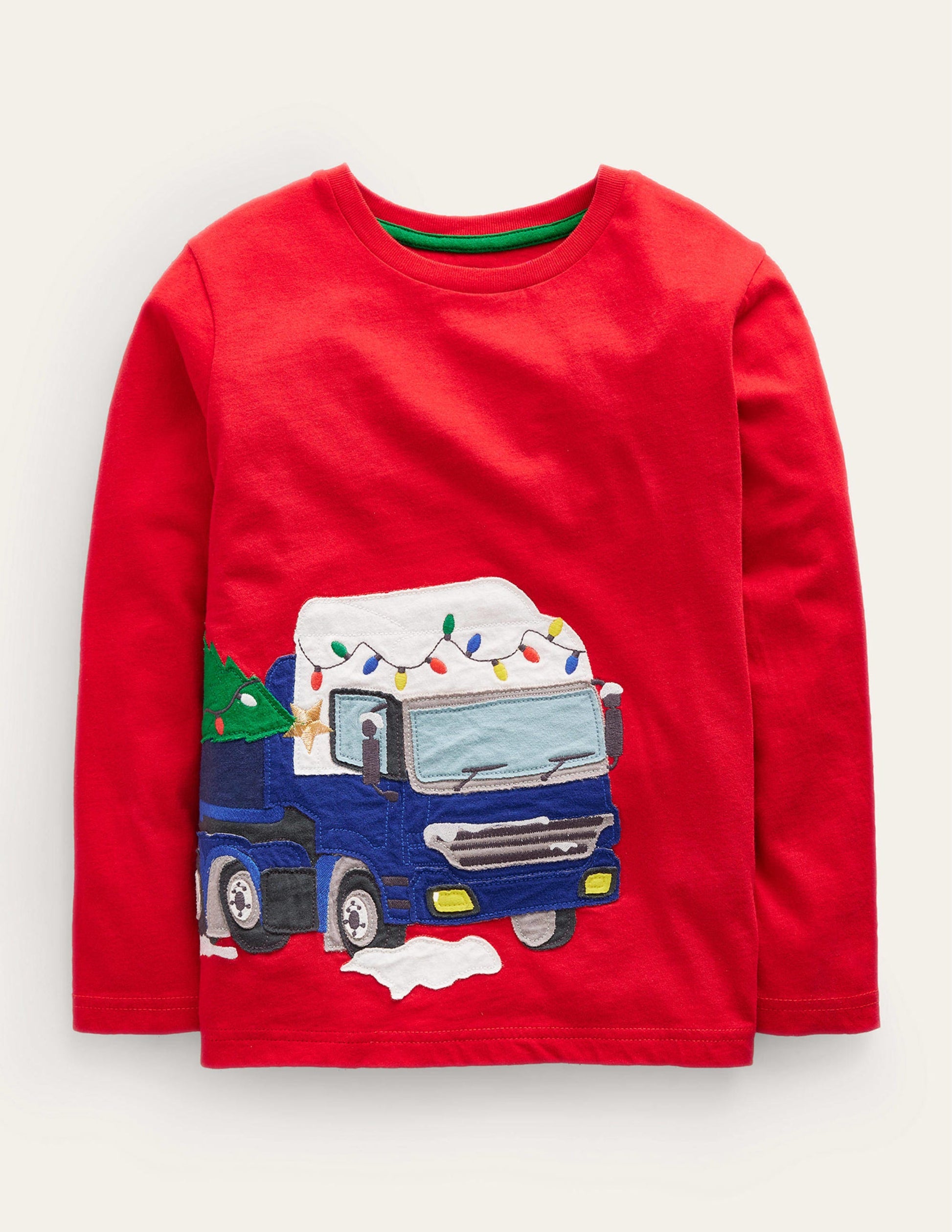 Truck Appliqué T-shirt-Rockabilly Red Tree-1