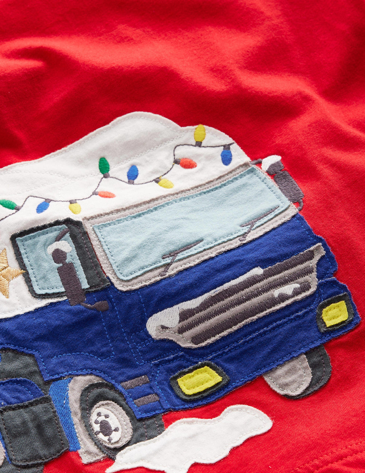 Truck Appliqué T-shirt-Rockabilly Red Tree-3