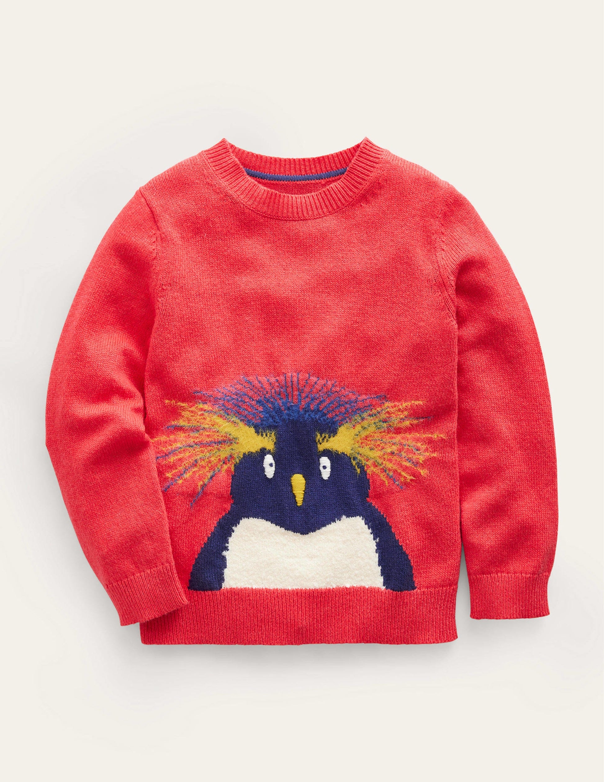 Fun Cosy Sweater-Jam Red Penguin-1