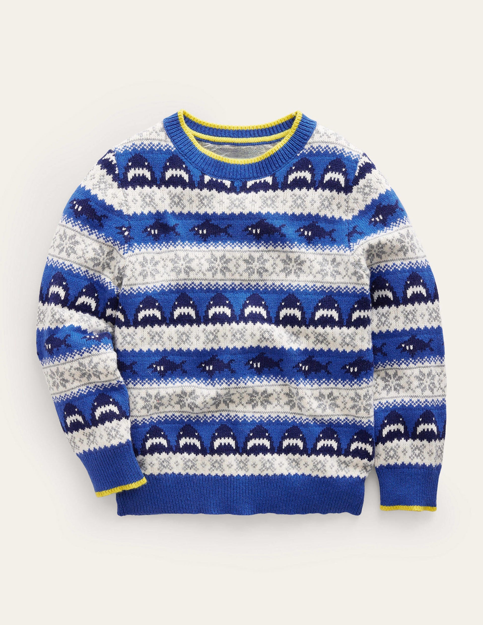 All Over Fair Isle Sweater-Dark Cobalt Sharks-1