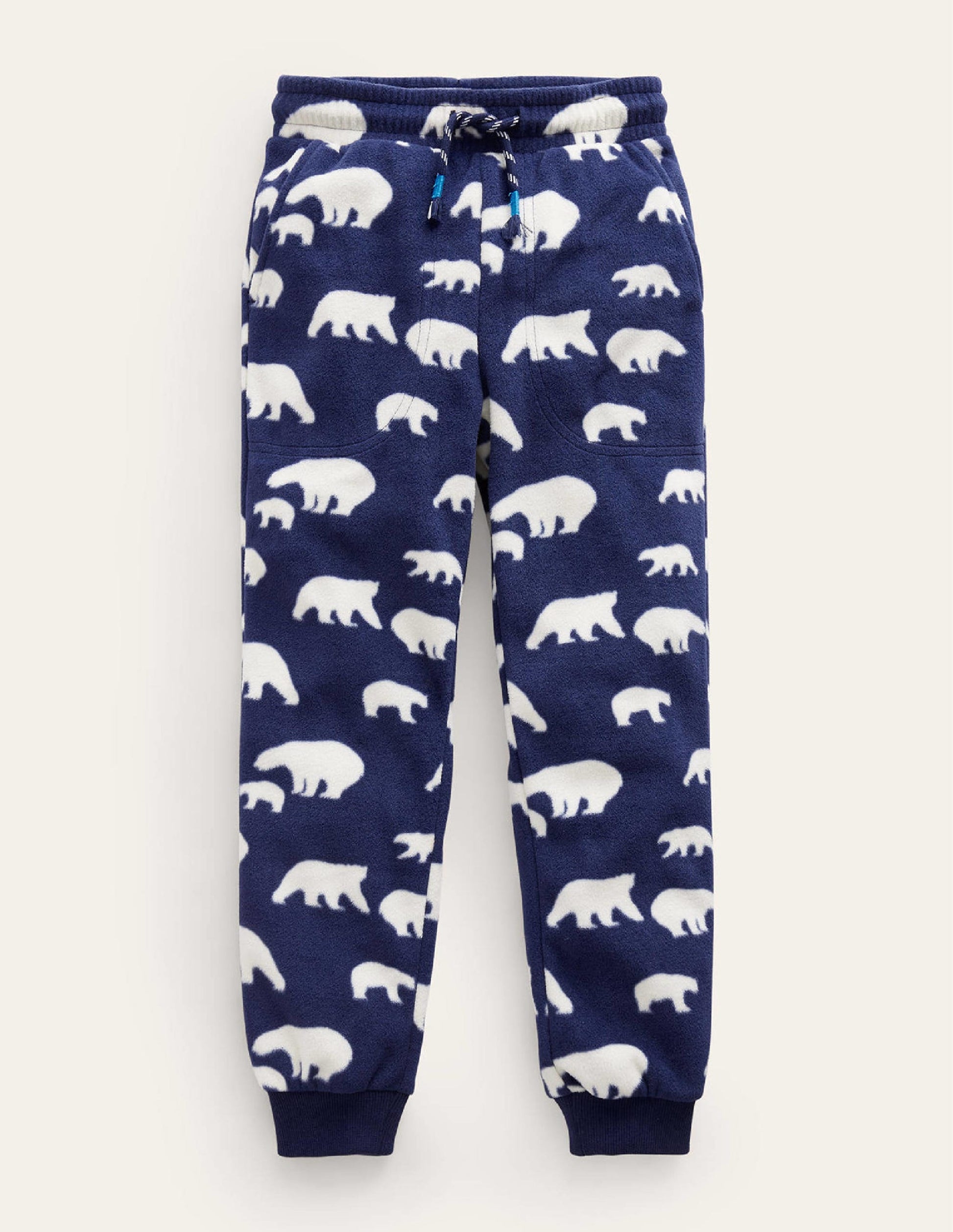 Printed Fleece Joggers-College Navy Polar Bear-1