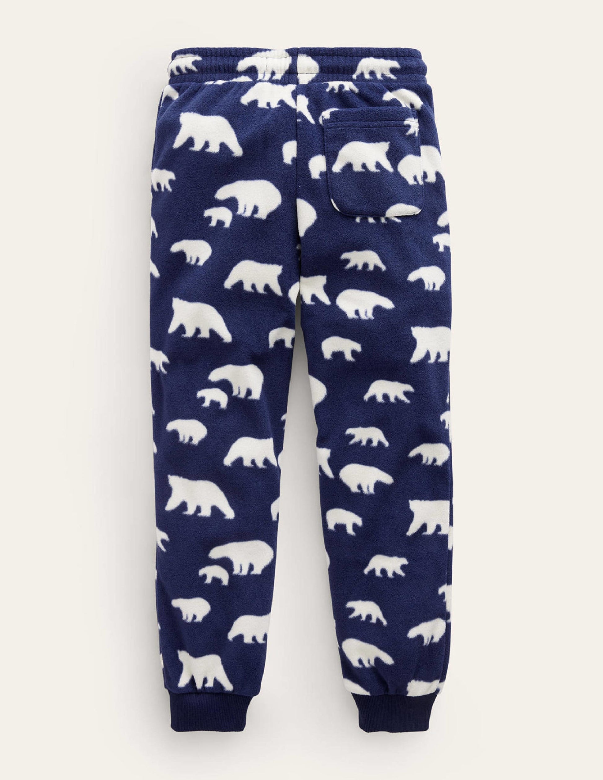 Printed Fleece Joggers-College Navy Polar Bear-2