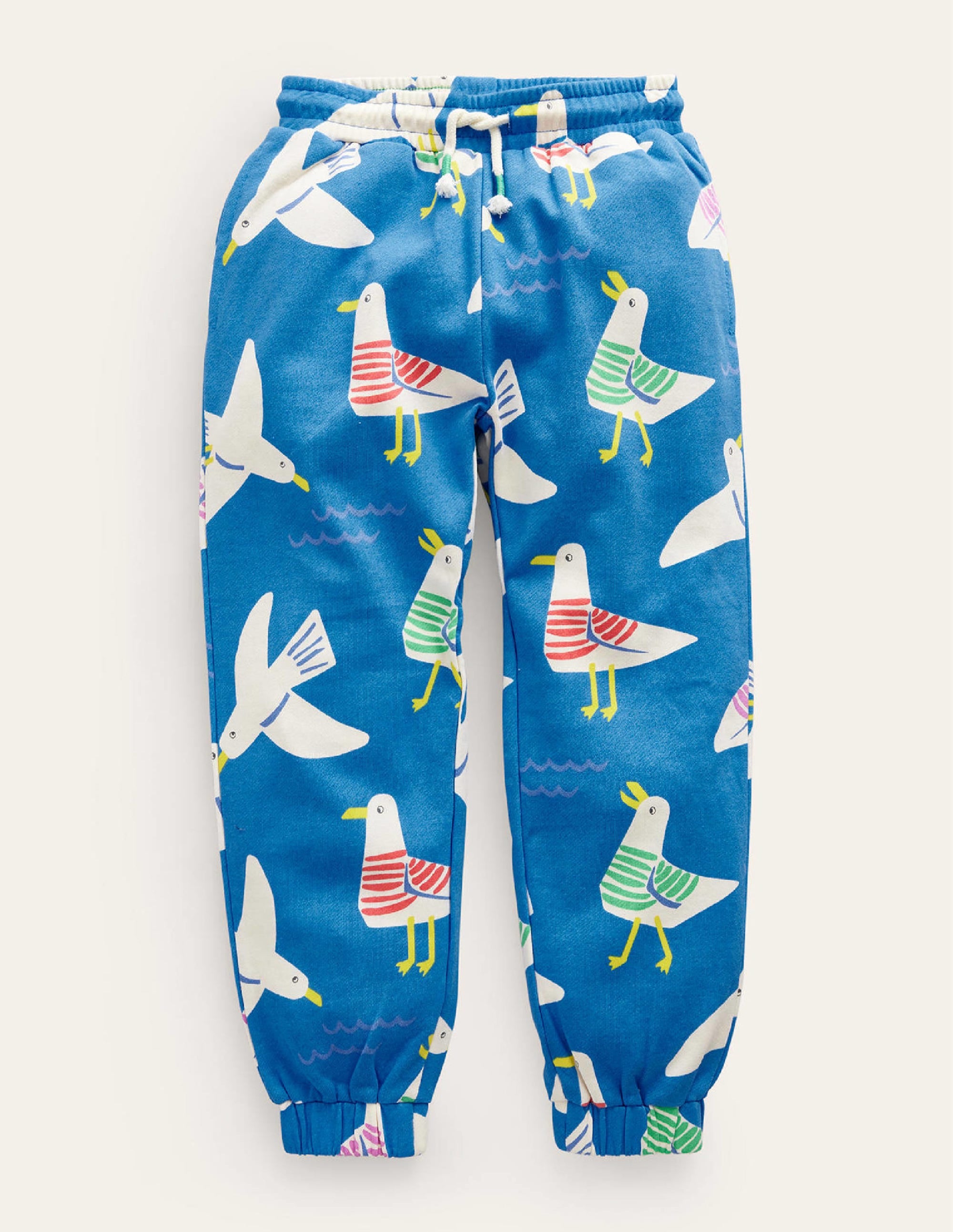 Printed Cosy Sweatpants-Directoire Blue Seagulls - Image 1