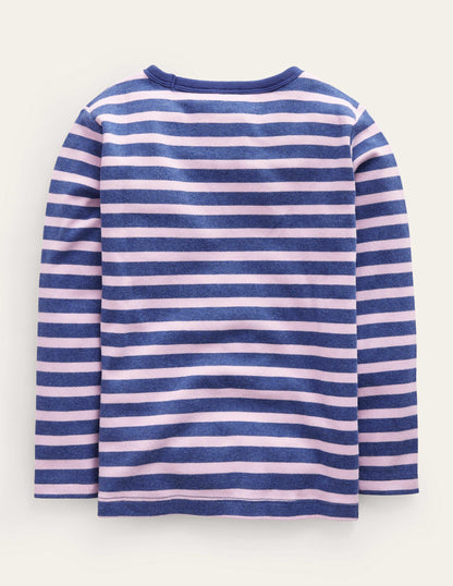 Supersoft Long Sleeve T-shirt-College Navy Marl/Lilac-2