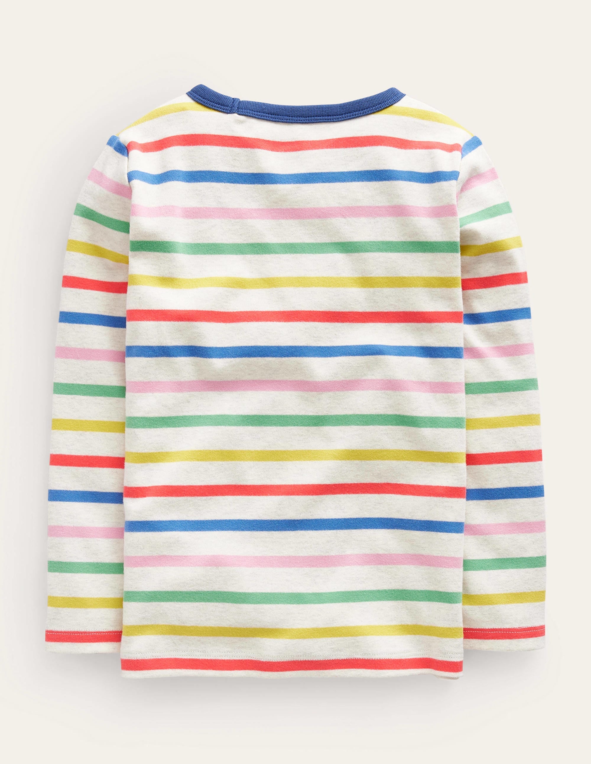 Supersoft Long Sleeve T-shirt-Oatmeal Marl/ Multi Stripe - Image 2