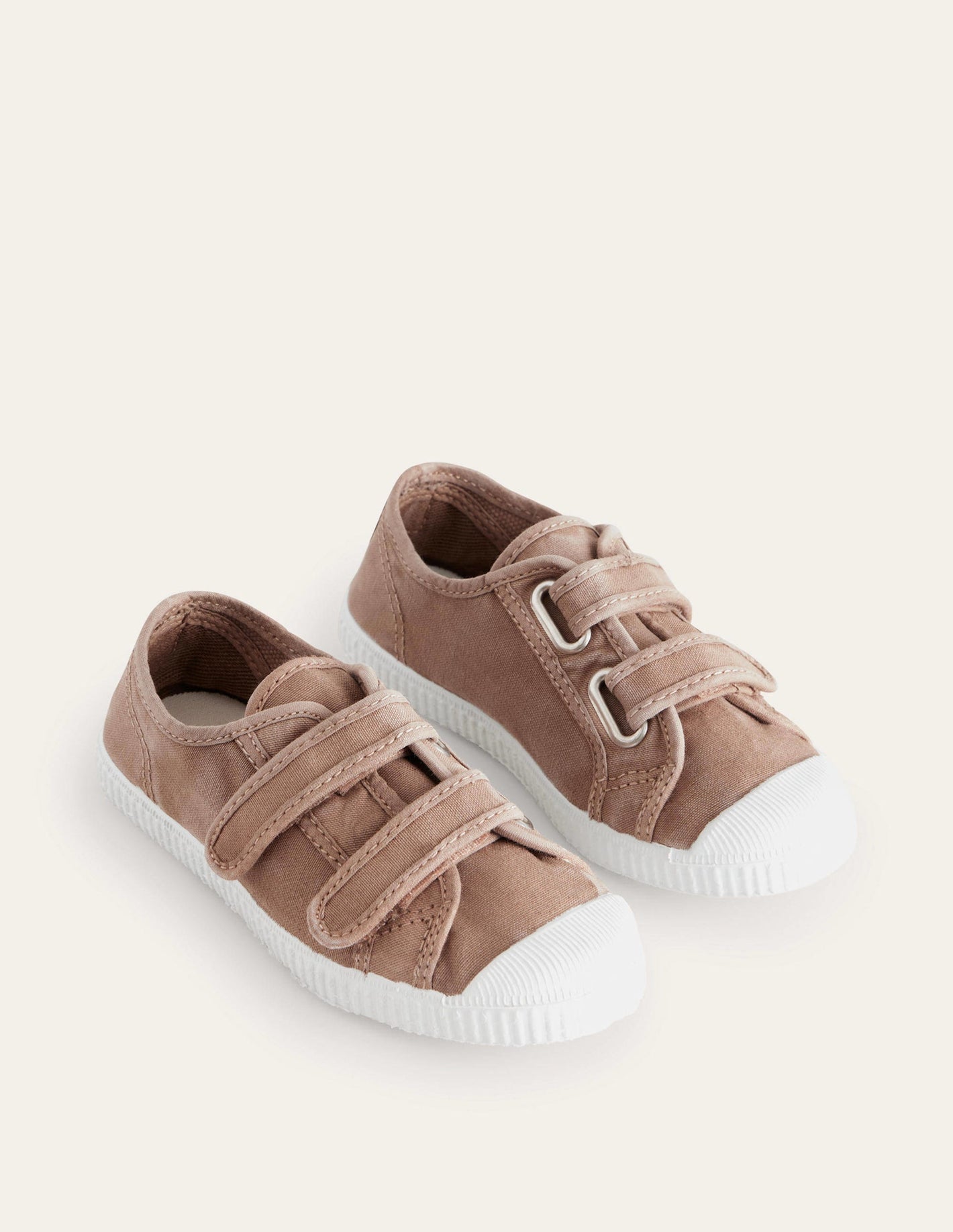 Double Strap Canvas Shoes-Brown