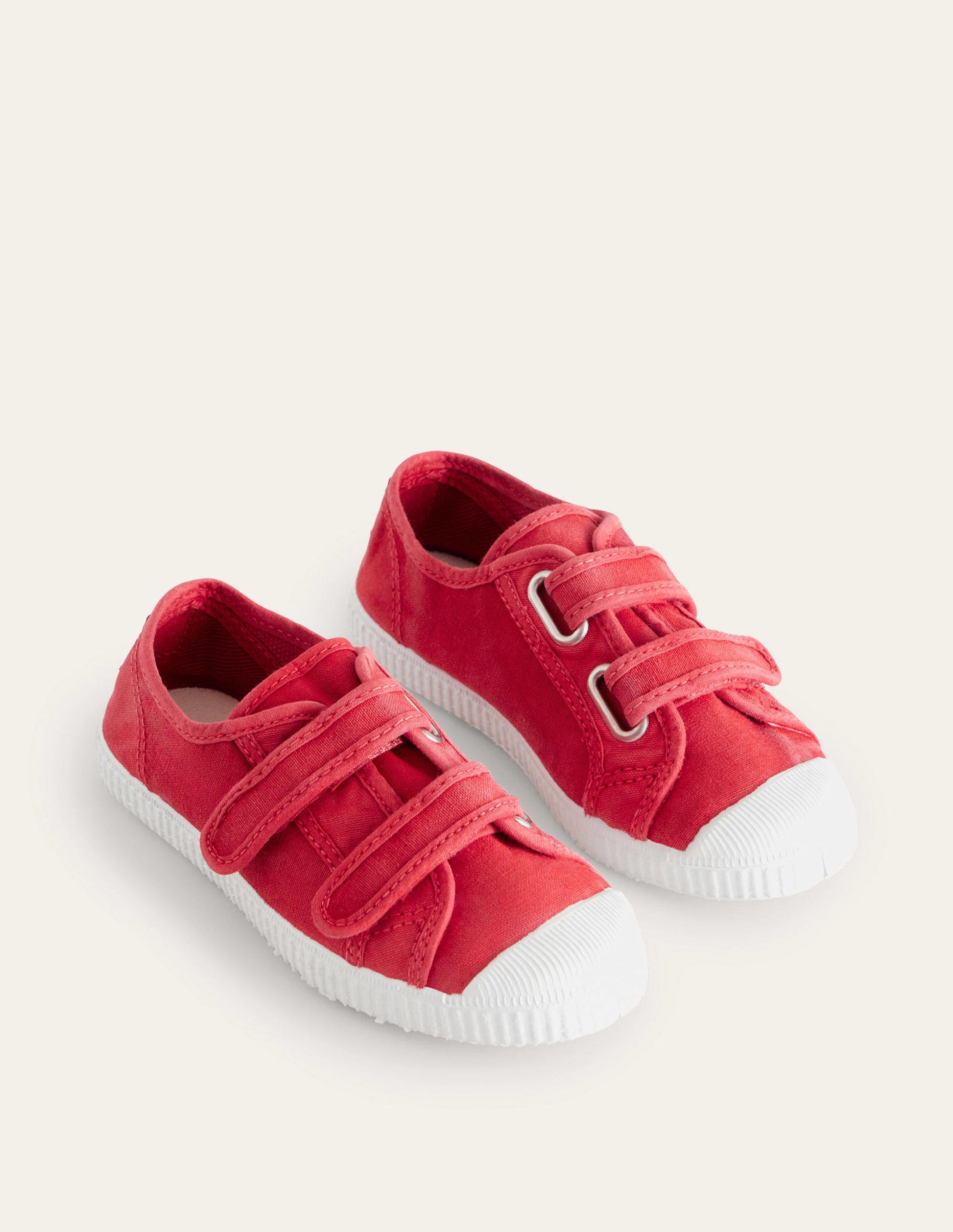 Double Strap Canvas Shoes-Red-2