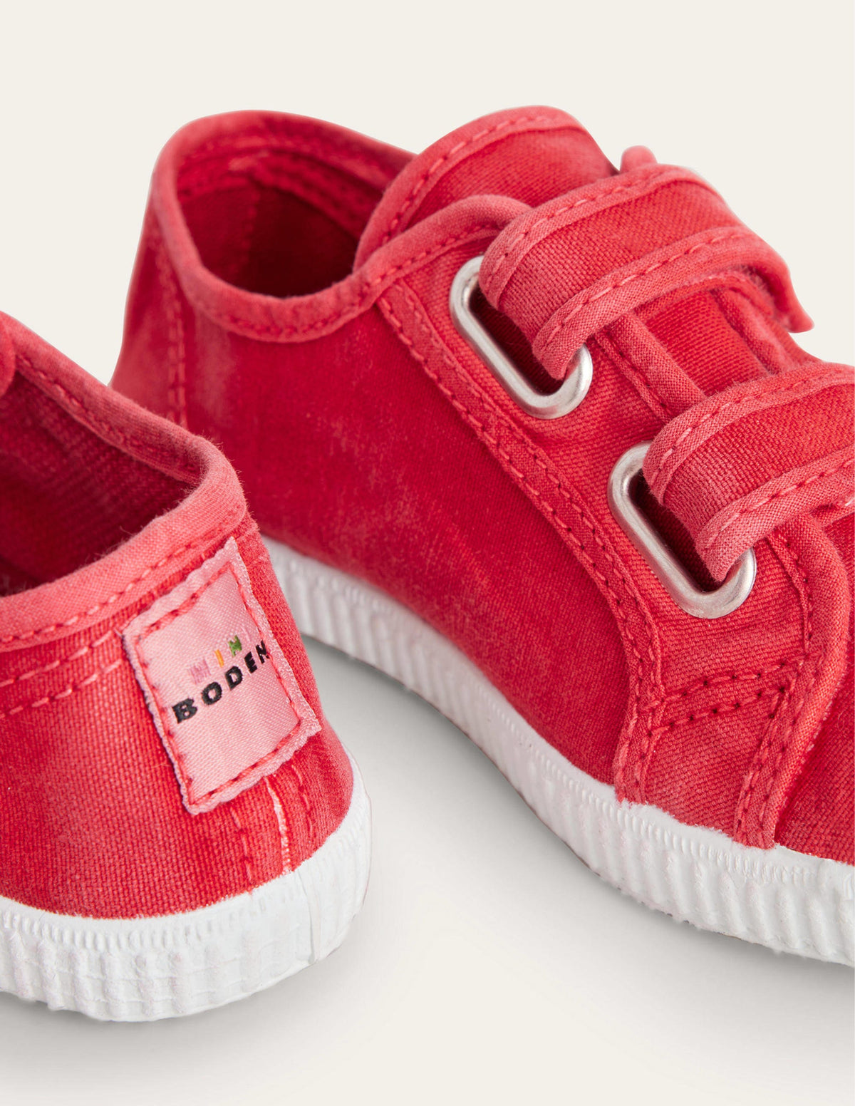 Double Strap Canvas Shoes-Red - Image 3